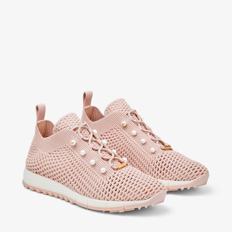Veles Macaron Crochet Knit Low-Top Trainers with Pearls 2