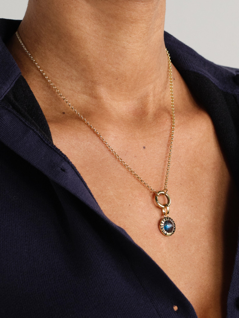 FOUNDRAE Internal Compass 18-karat Gold Topaz Pendant outlook