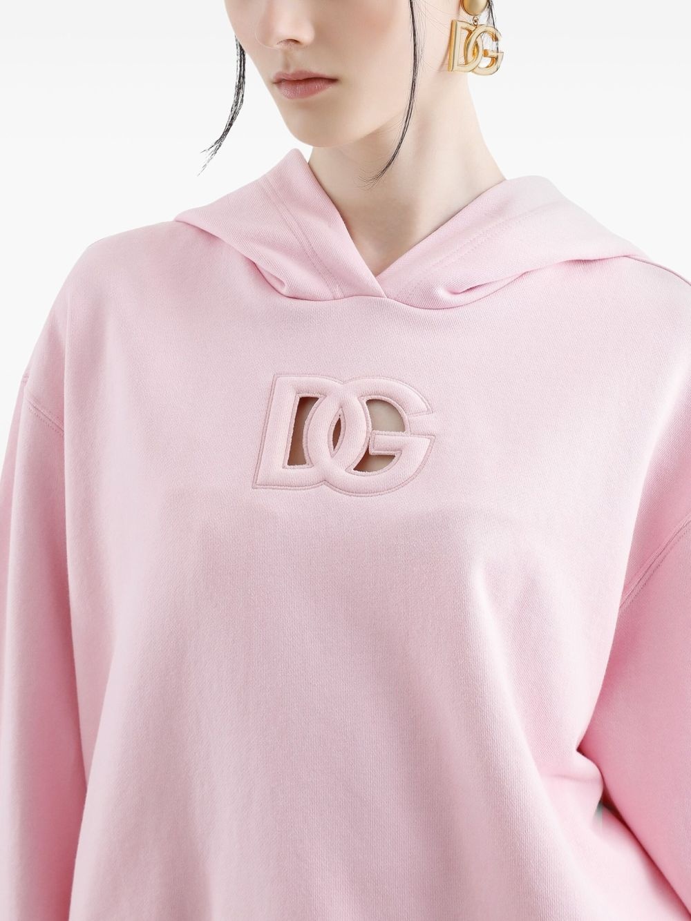 embossed-logo hoodie - 5