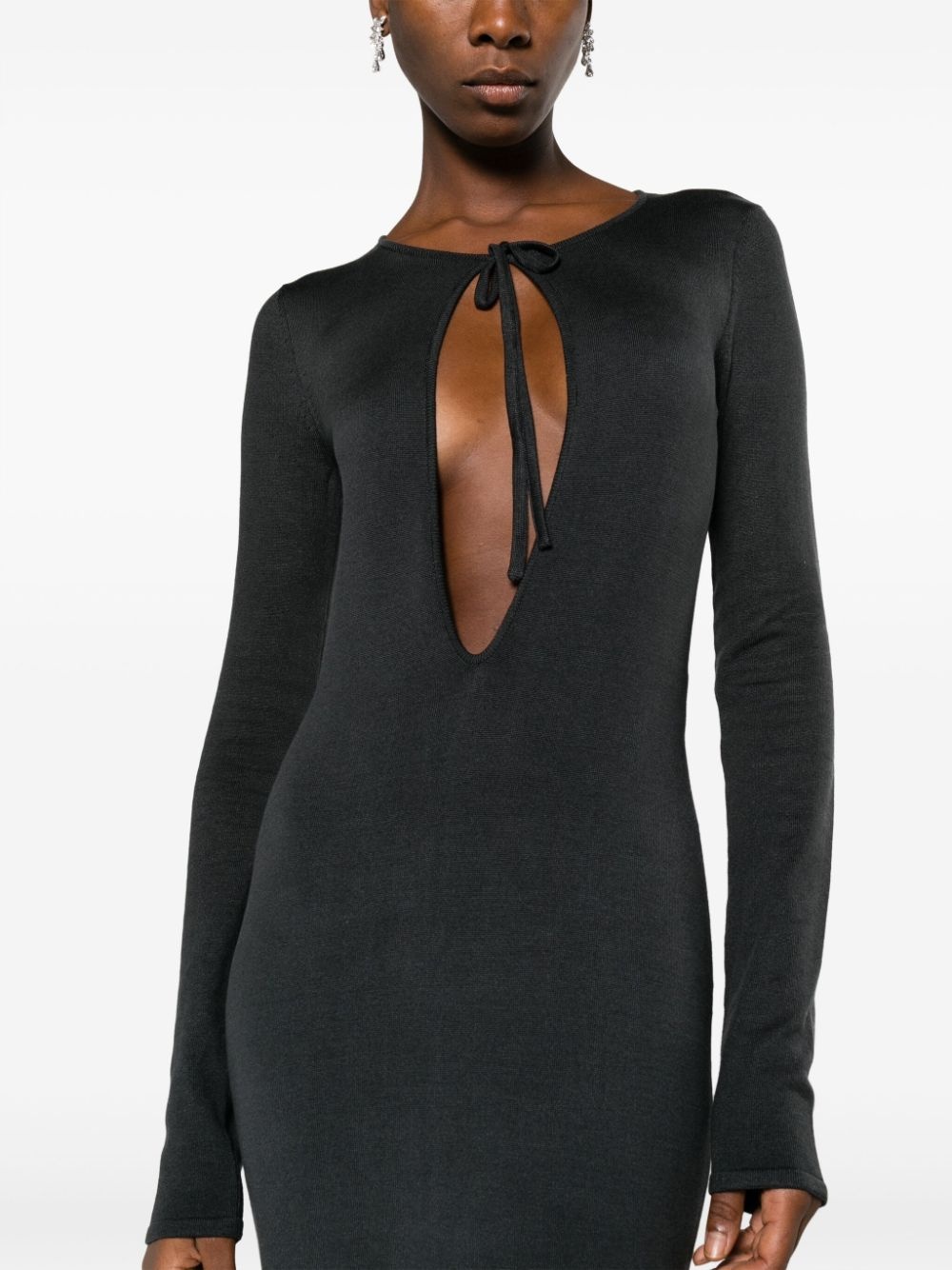 cut-out silk maxi dress - 5