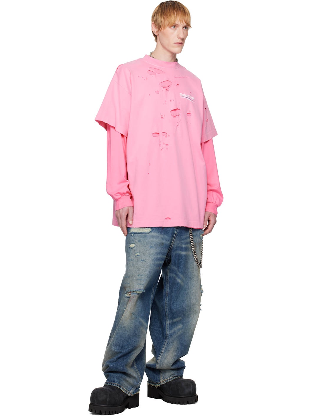 Pink Political Campaign Long Sleeve Layered T-shirt - 4
