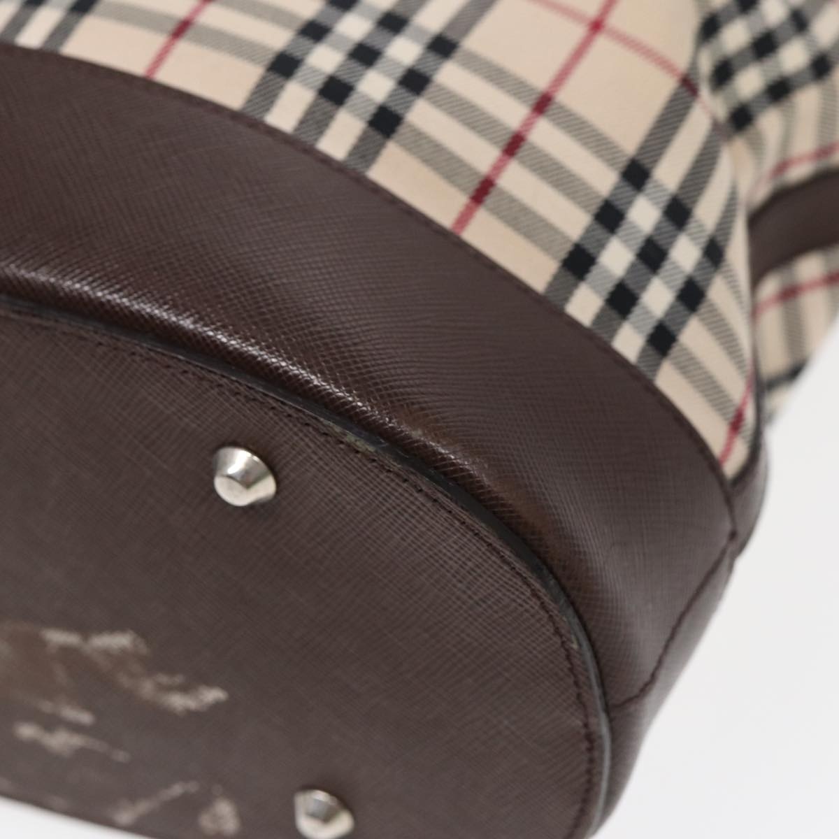 Burberry Nova Check Tote Bag Canvas Beige Brown Silver - 14