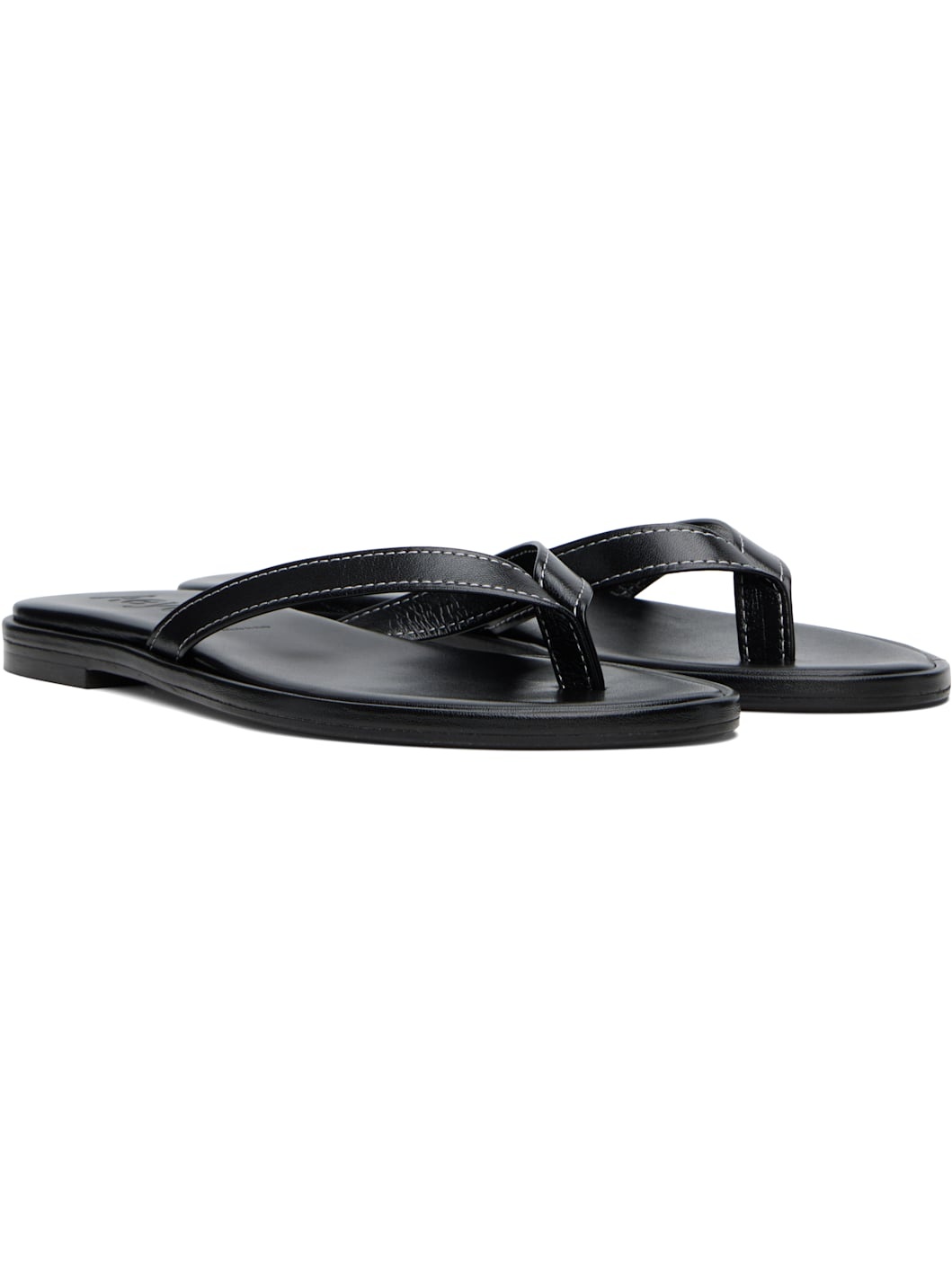 Black Melody Leather Toe-Post Flip-Flops - 4