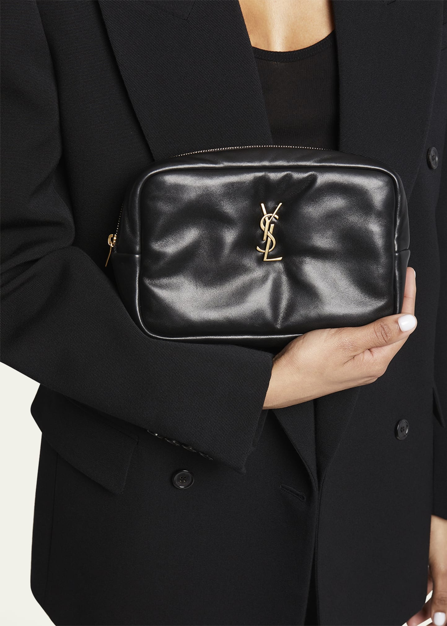 Mini Cosmetic YSL Pouch in Padded Smooth Leather - 2