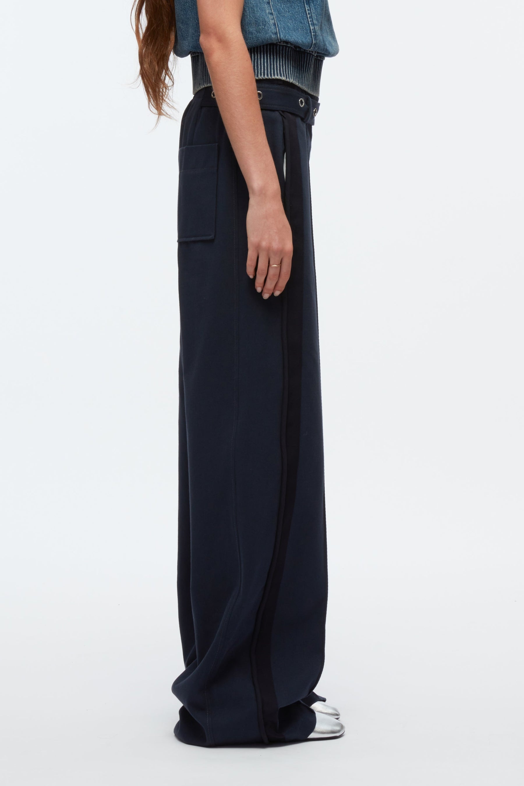Belted Utility Pants With Panel Detail - 3