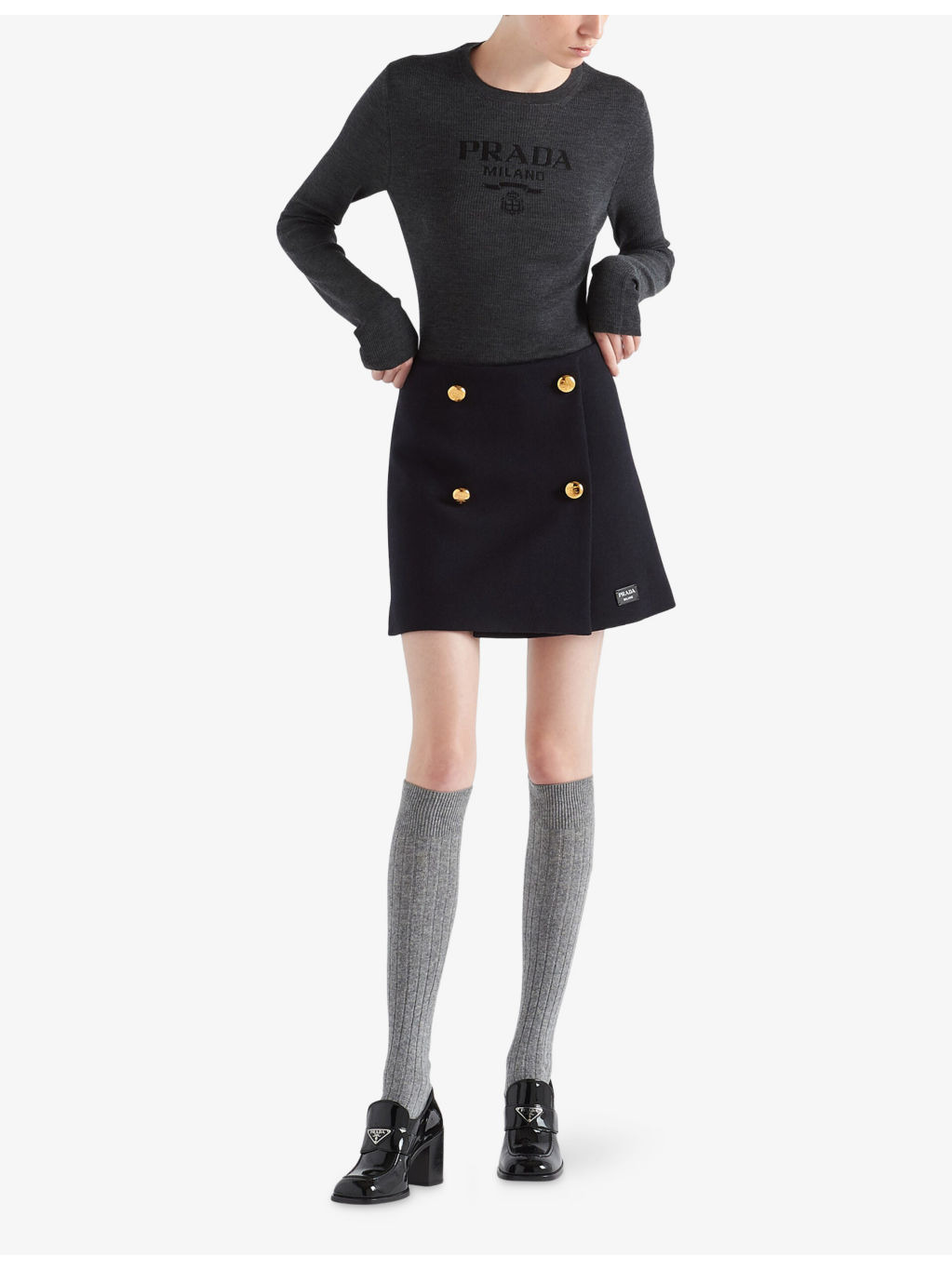Superfine crew-neck wool knitted jumper - 2