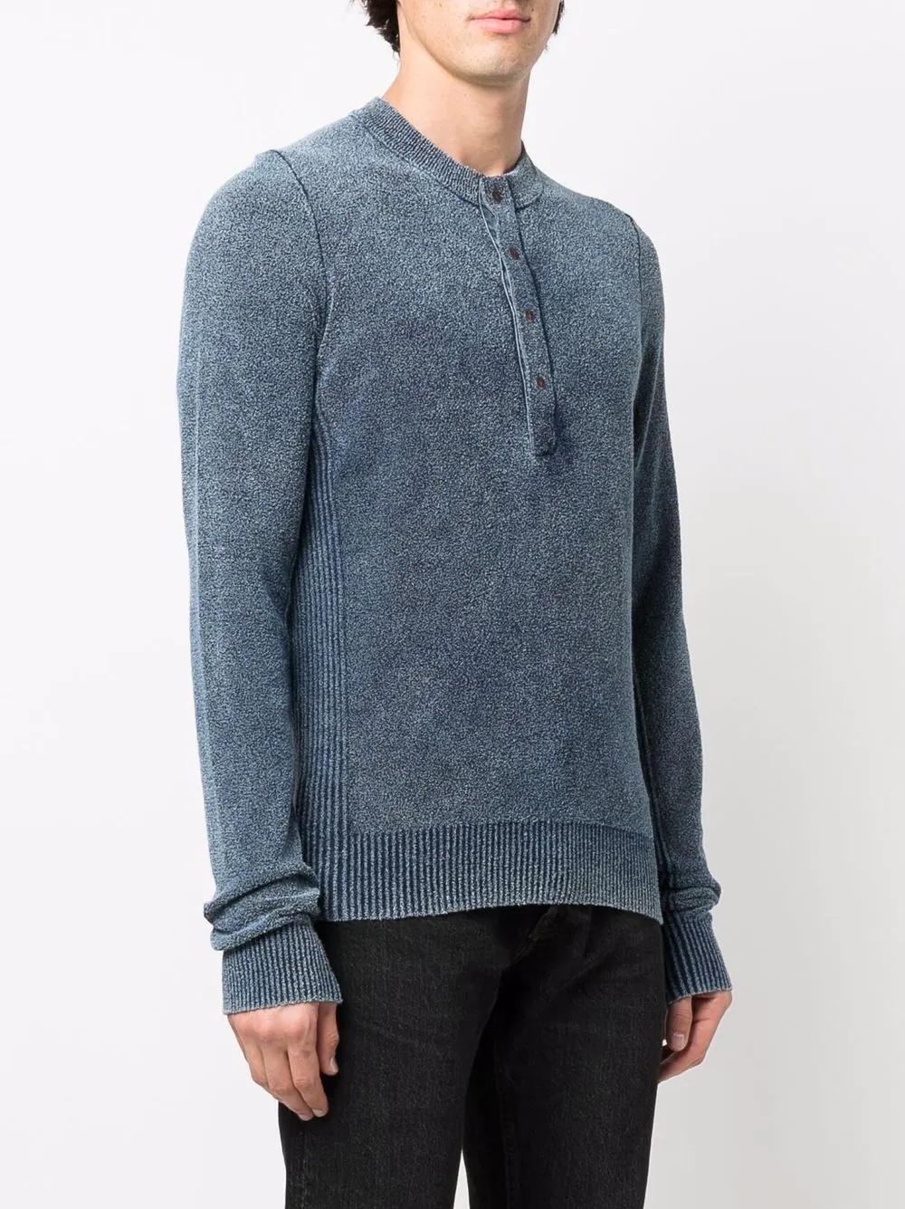 button-neck fitted jumper - 3