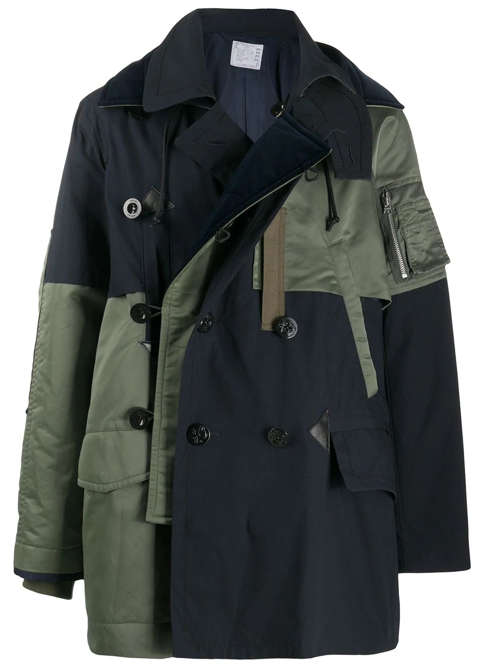 double breasted panelled coat - 1