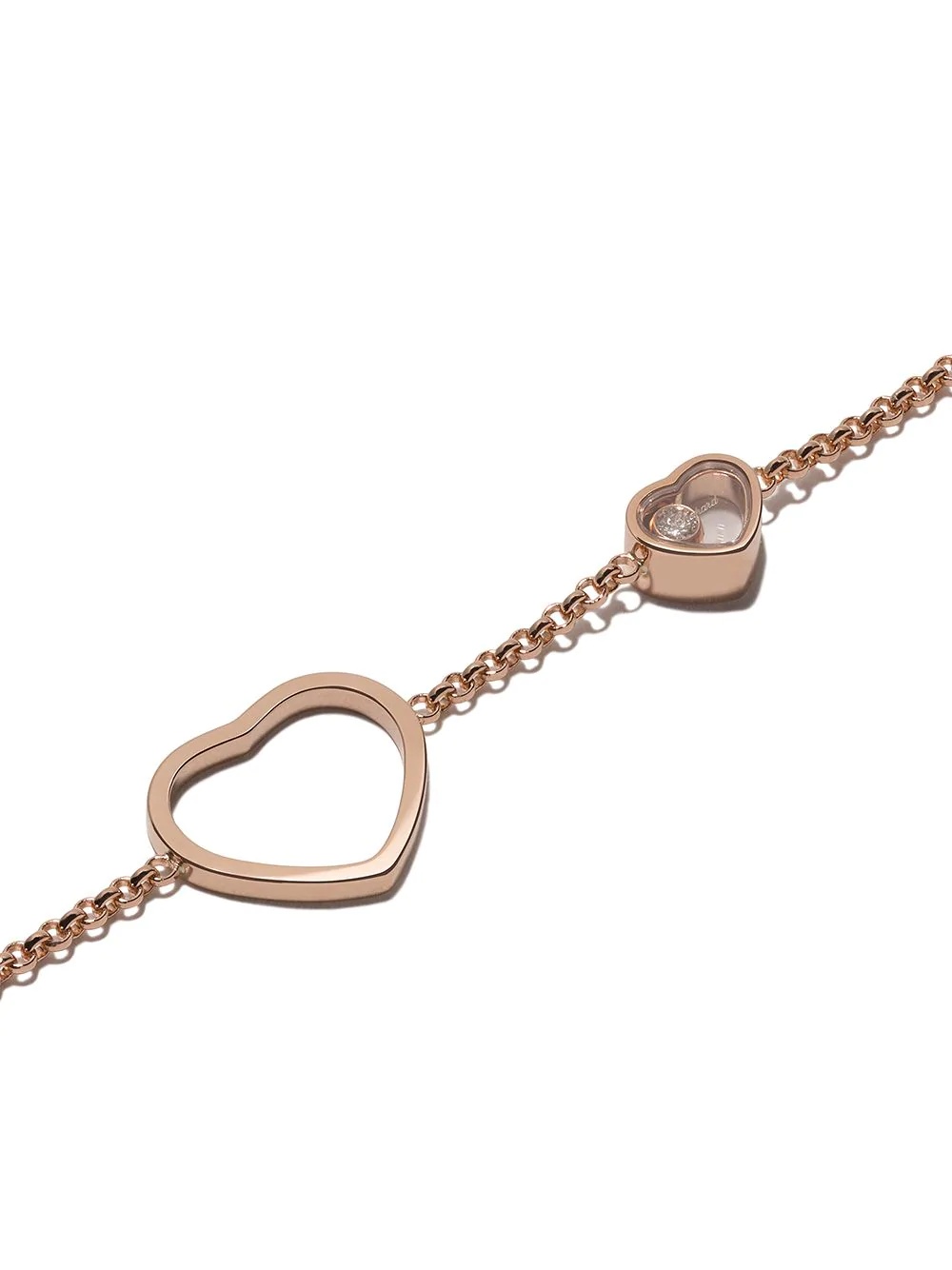 18kt rose gold Happy Hearts rosé stone and diamond bracelet - 3