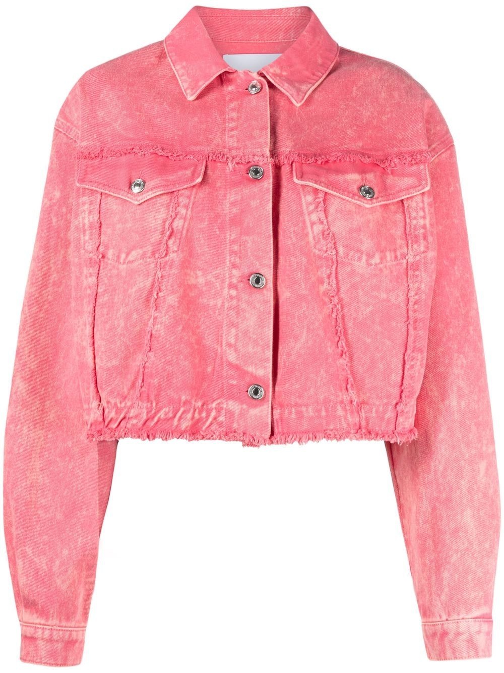 frayed-detailing denim jacket - 1