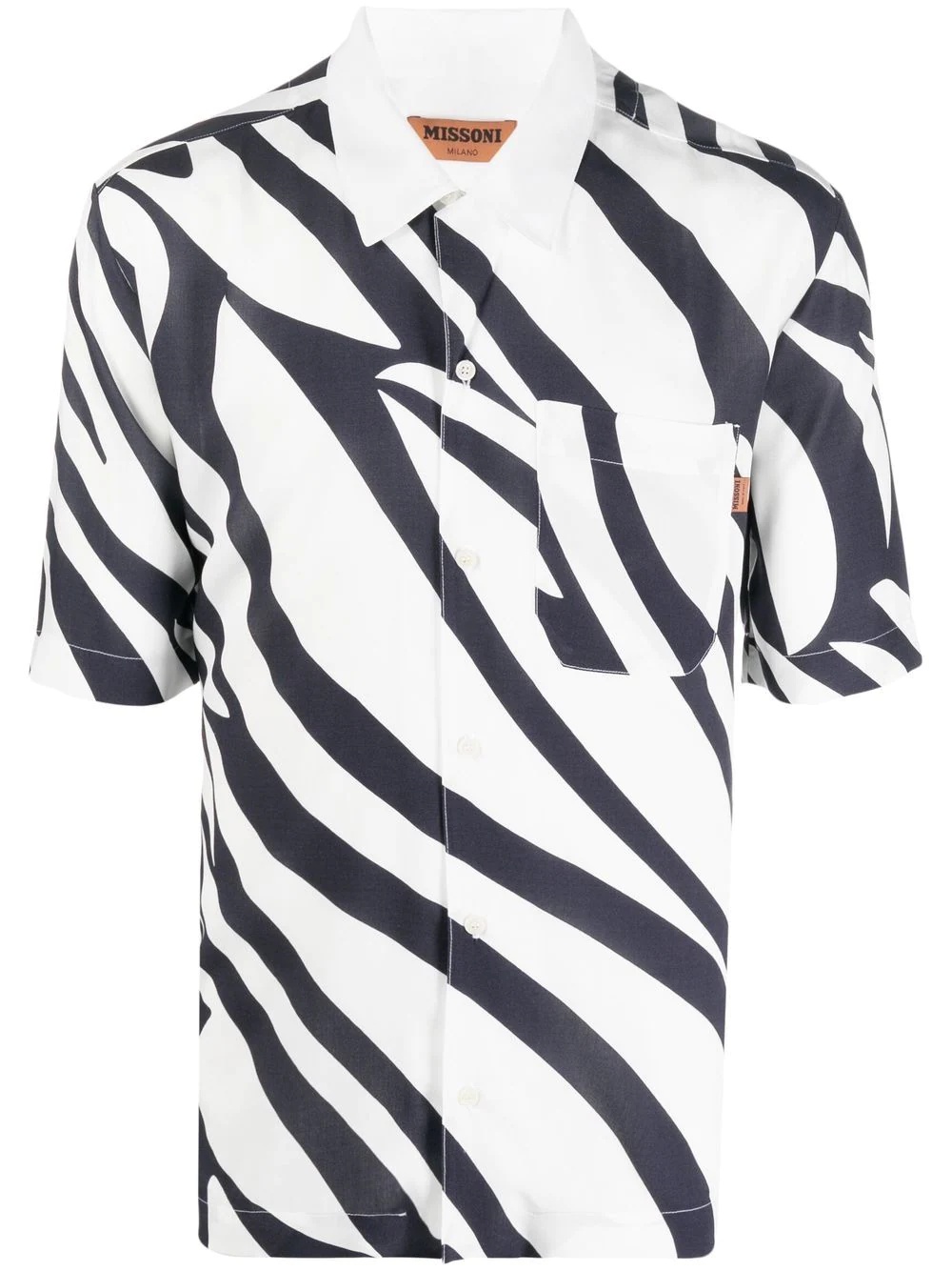 abstract-print short-sleeved shirt - 1