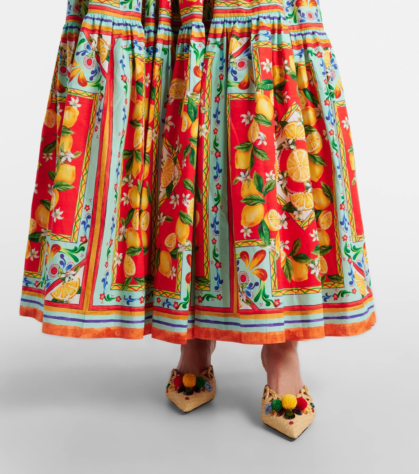 Taormina printed cotton maxi skirt - 5