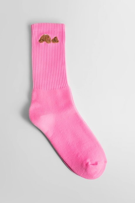 Palm angels women's fuchsia bear socks - 1