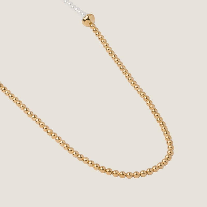 Miu Miu Metal and pearl necklace outlook