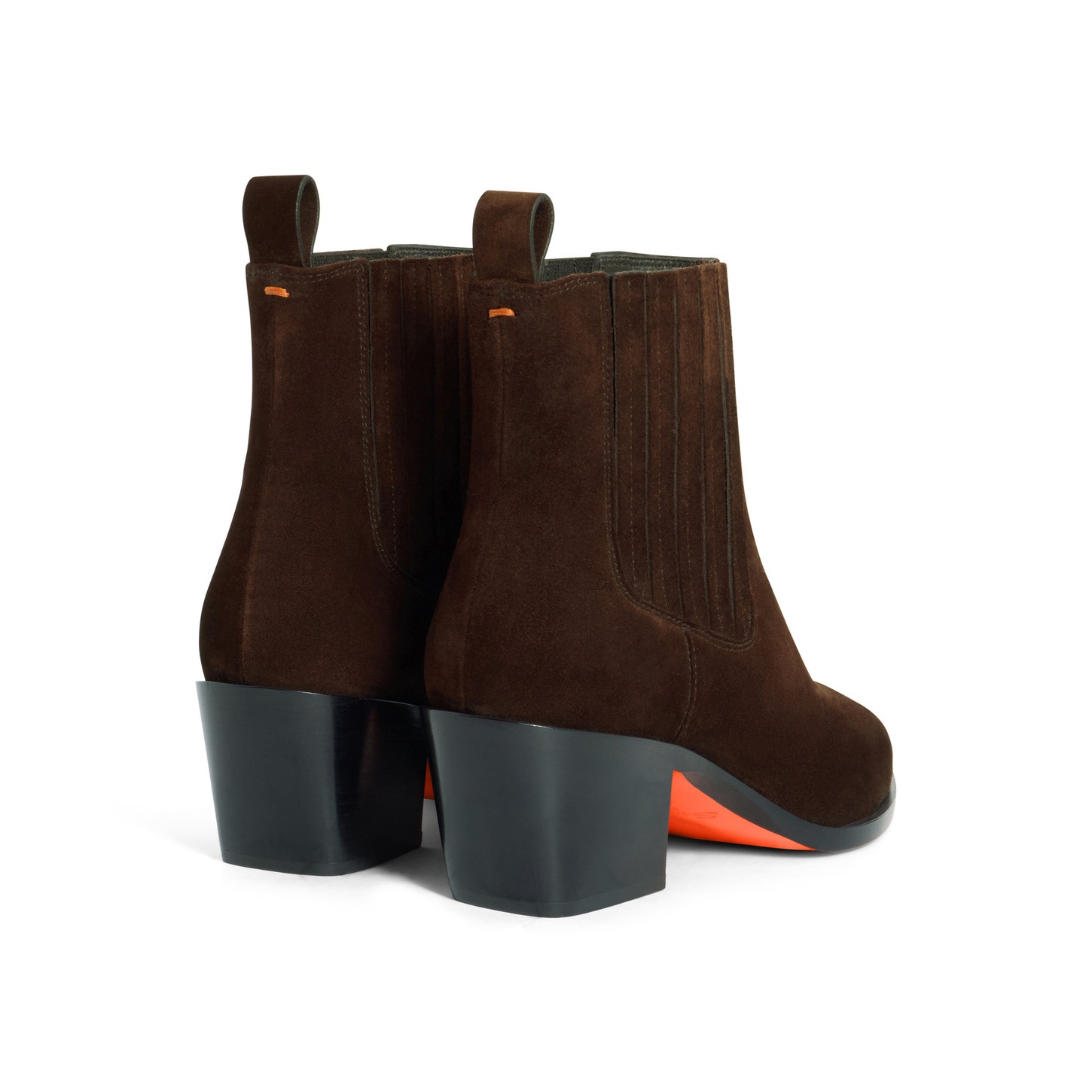 Women's dark brown suede texan ankle boot - 3