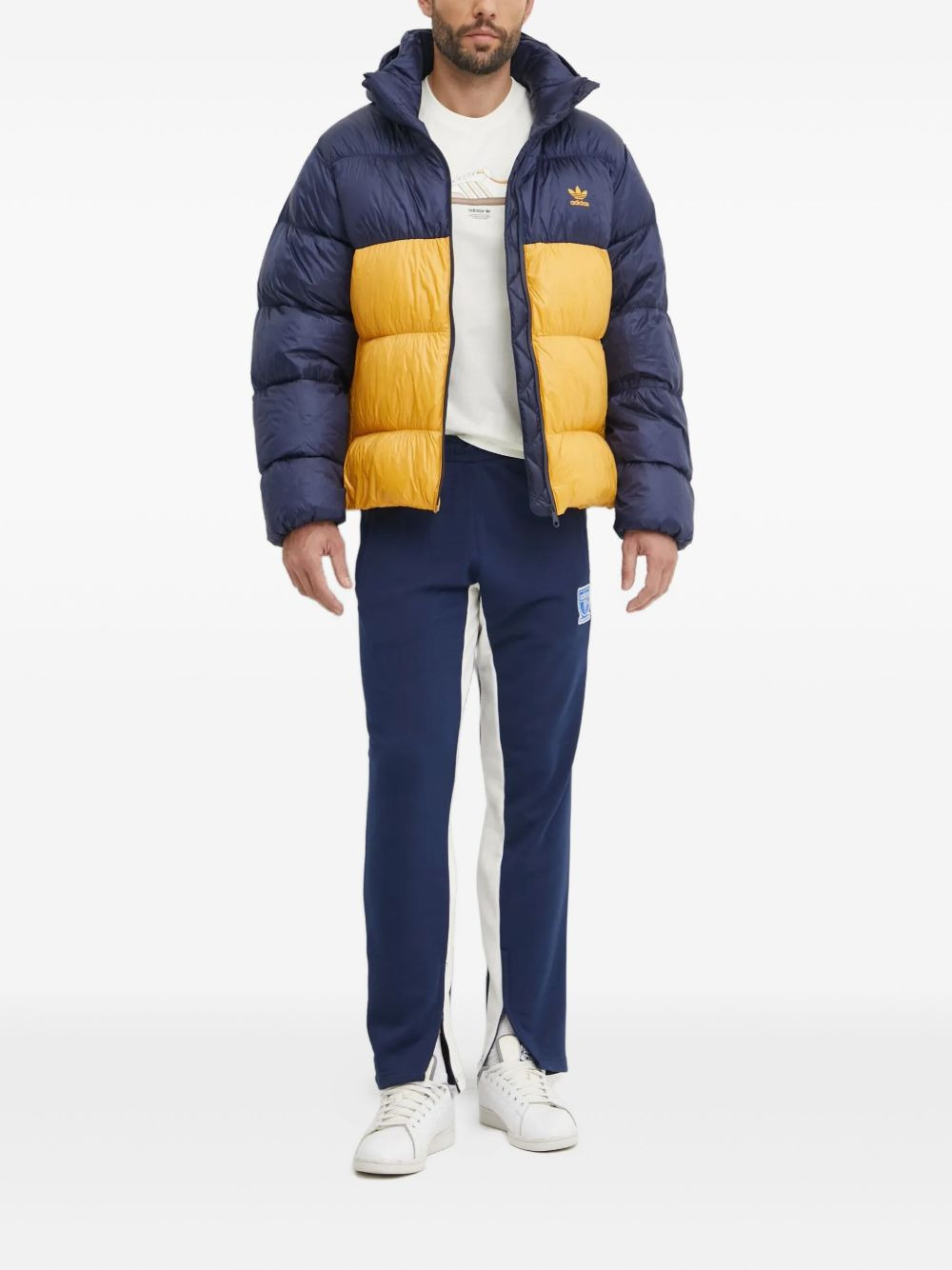 colour-block design padded jacket - 2