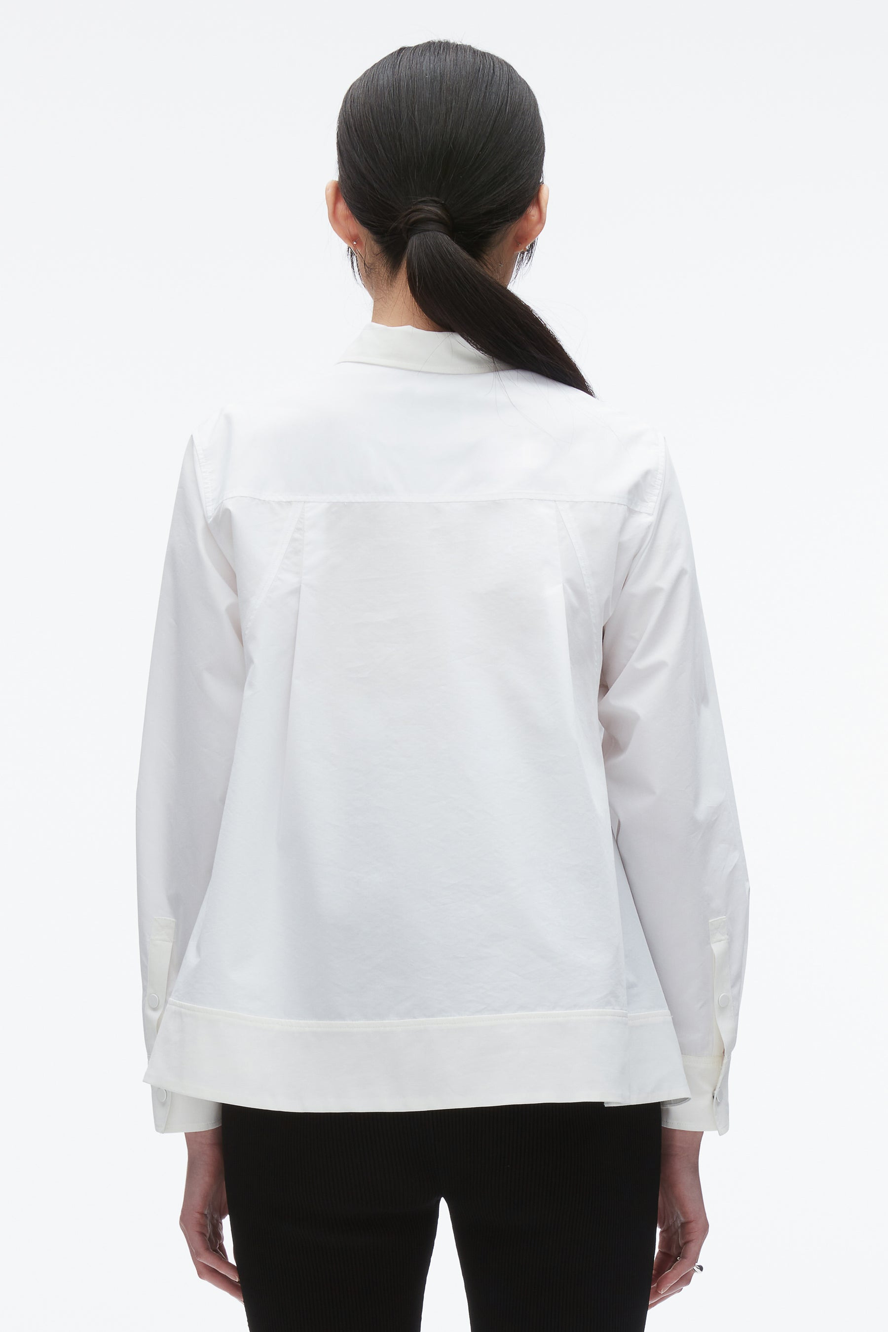 Flounce Hem Poplin Shirt - 5