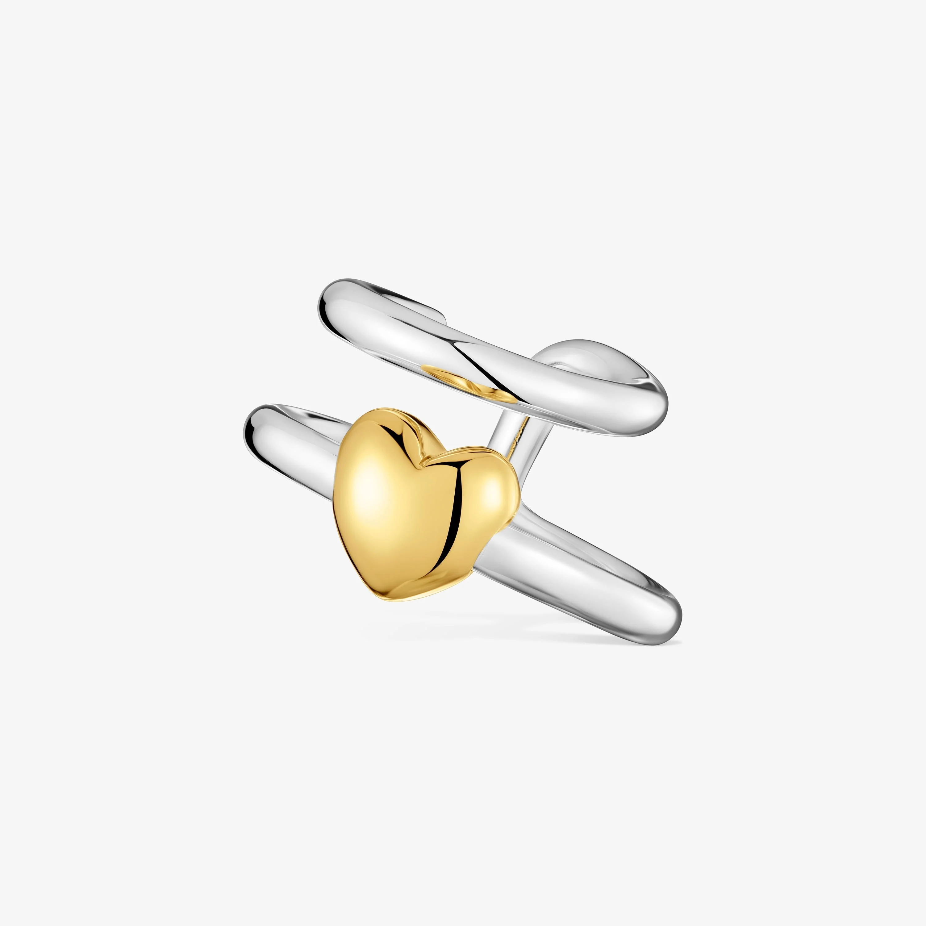 Two-tone heart-motif Double hoop Earcuff TOUS Flechazo - 1