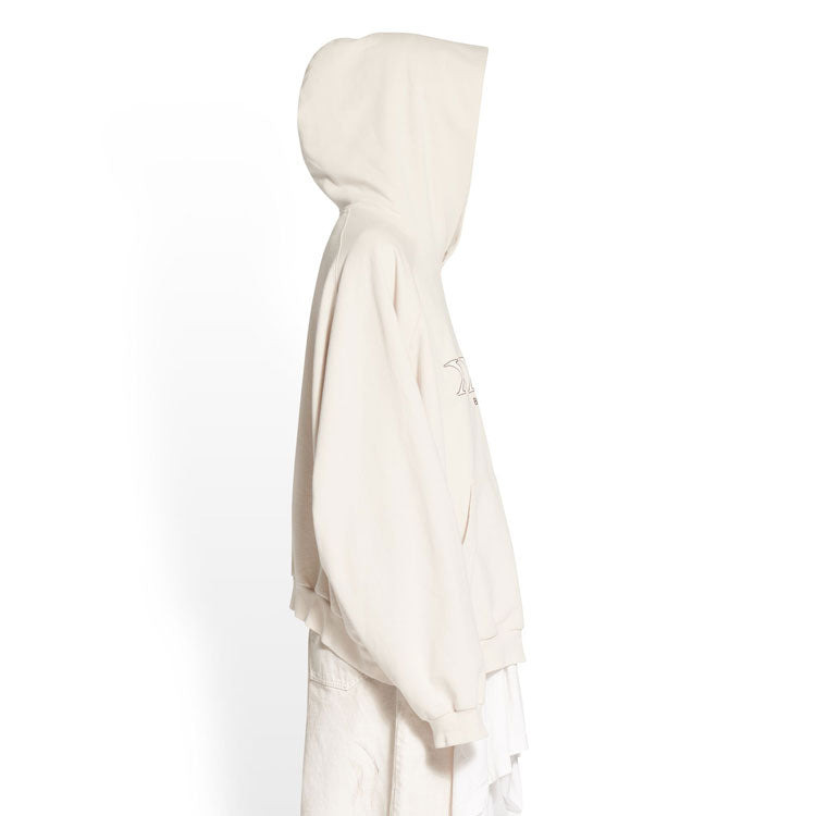 Balenciaga XXXL Patched T-Shirt Hoodie Oversized 'Ecru' 720406TNVD99784 - 5