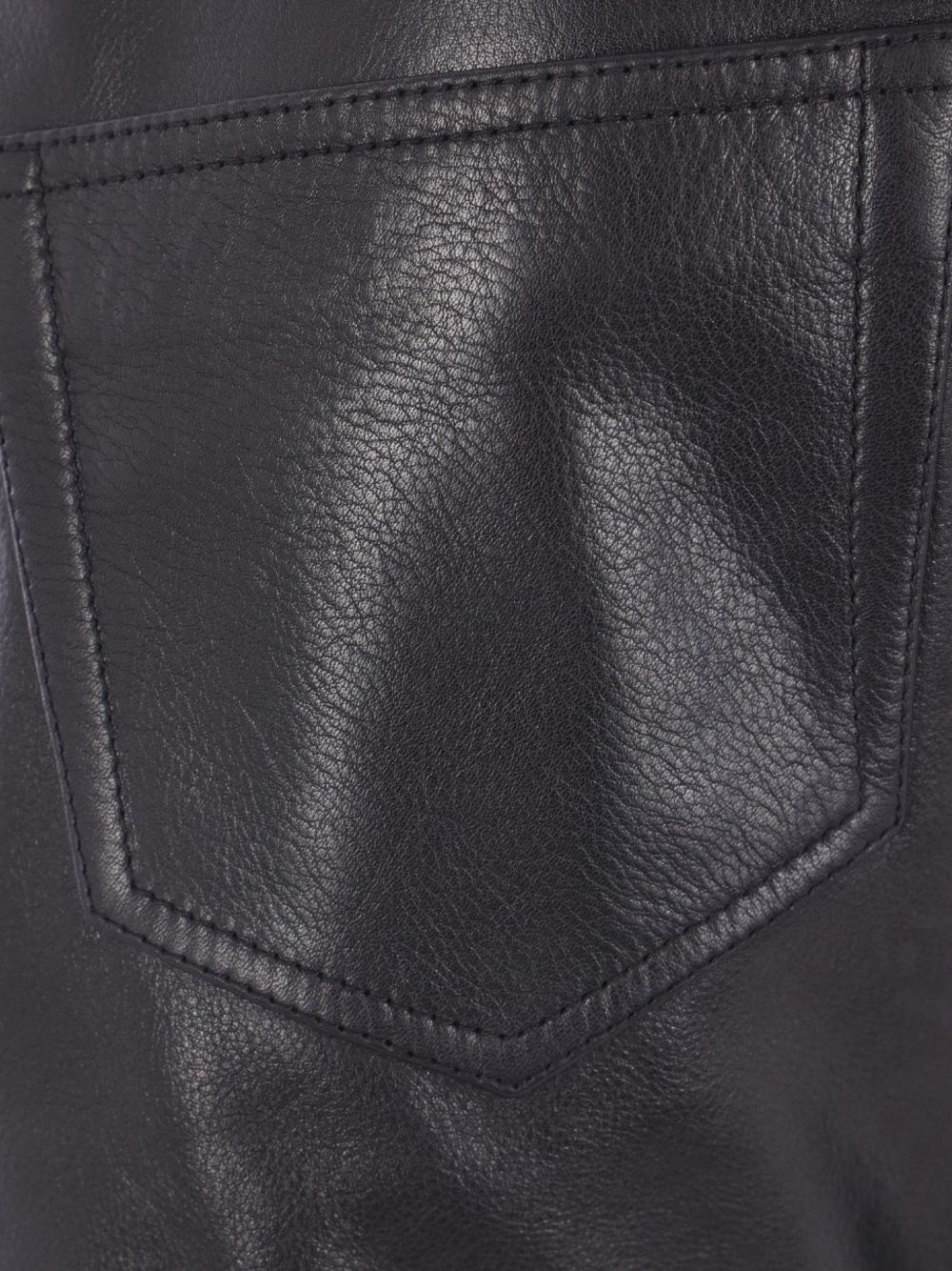 lace-up leather straight trousers - 3