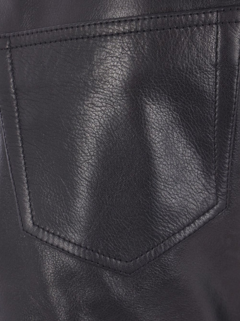 lace-up leather straight trousers 3