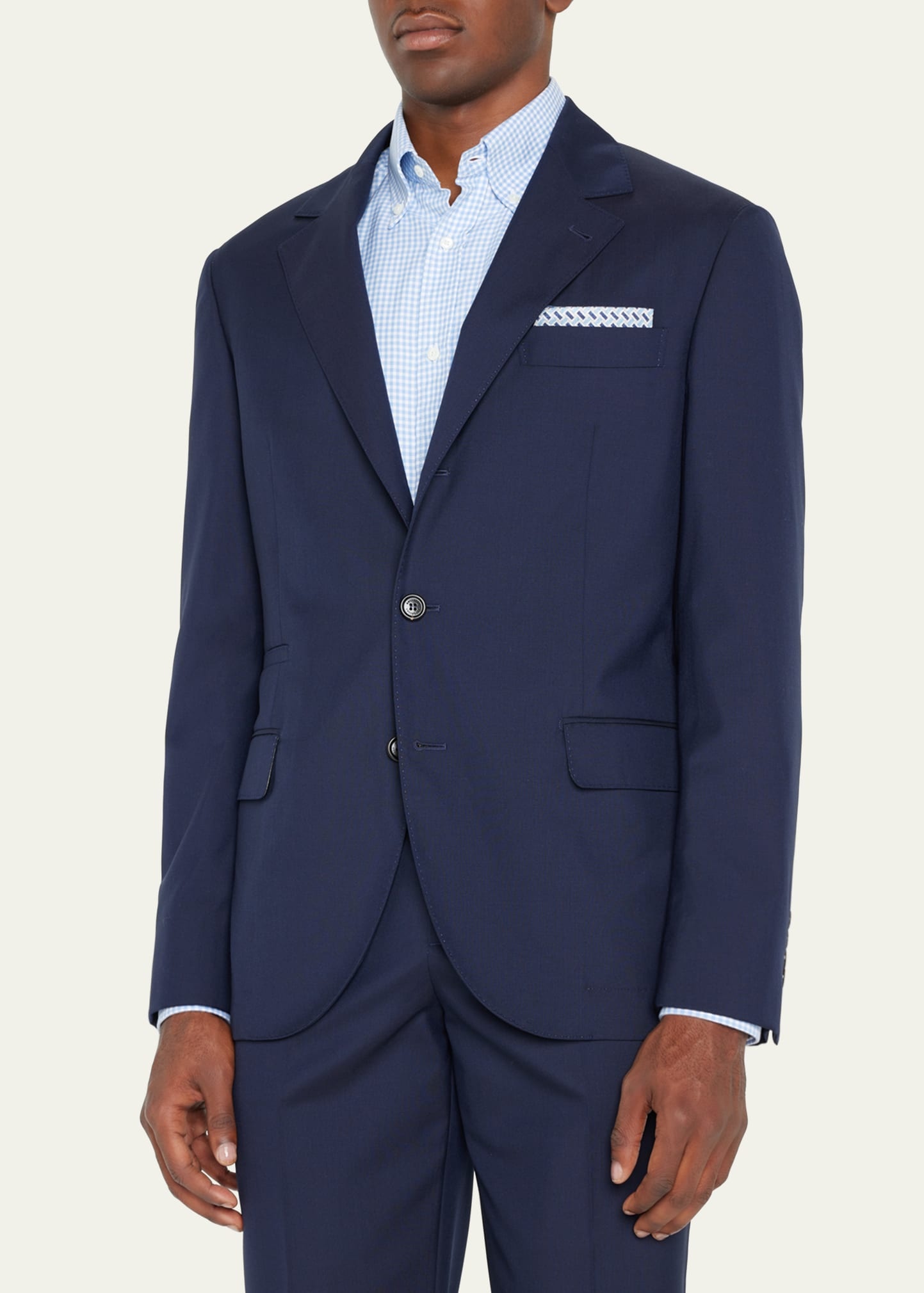 Men's Wool Three-Button Two-Piece Suit - 3