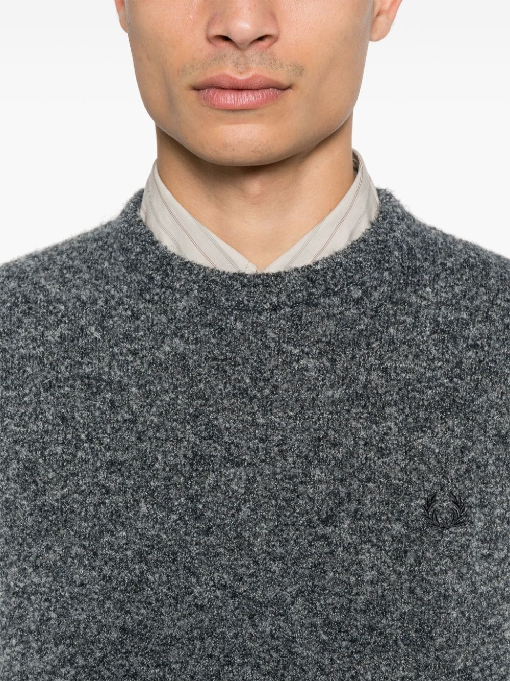bouclé crew-neck sweater - 5