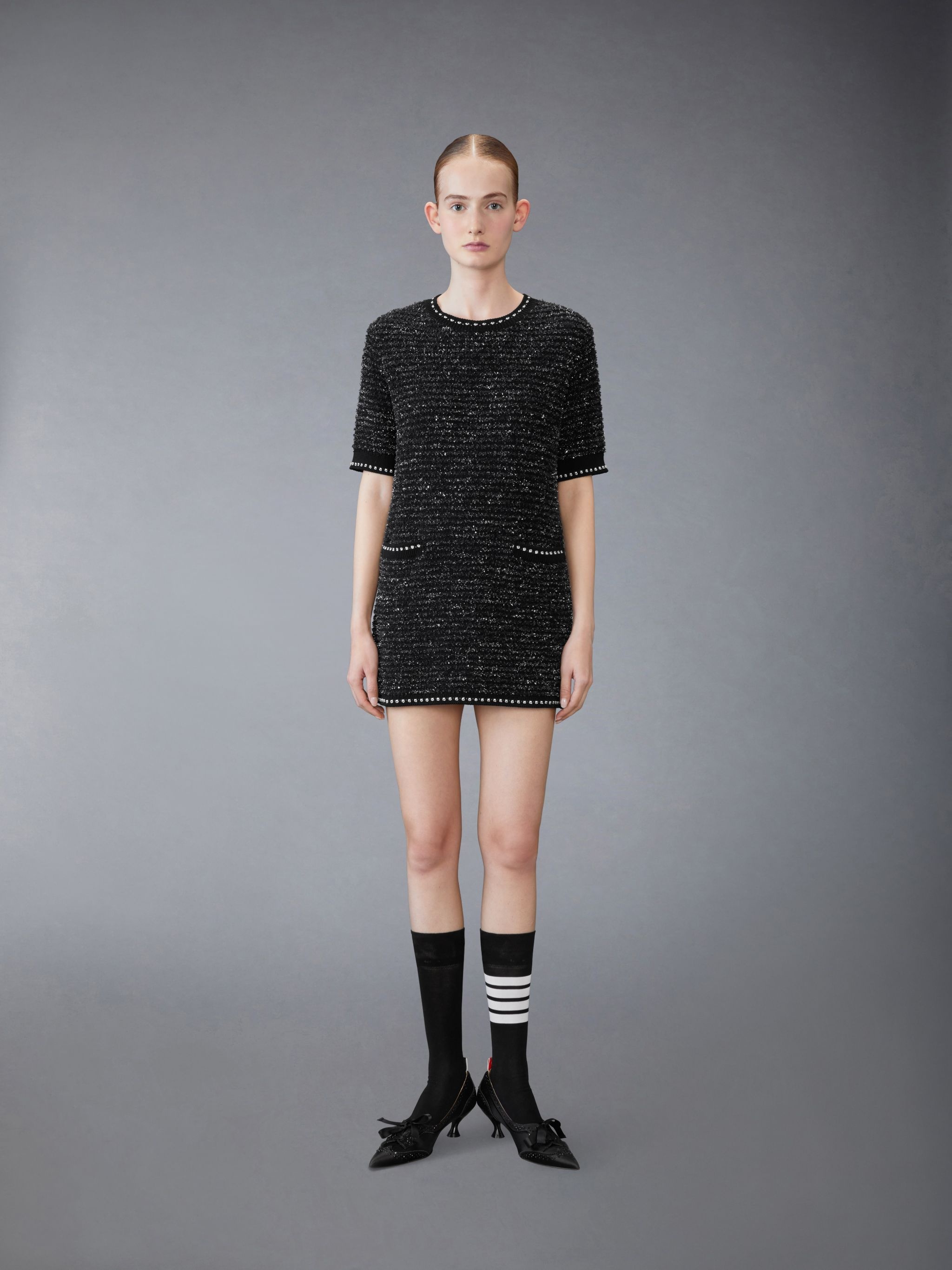 EYELASH TWEED JACQUARD MINI DRESS - 1