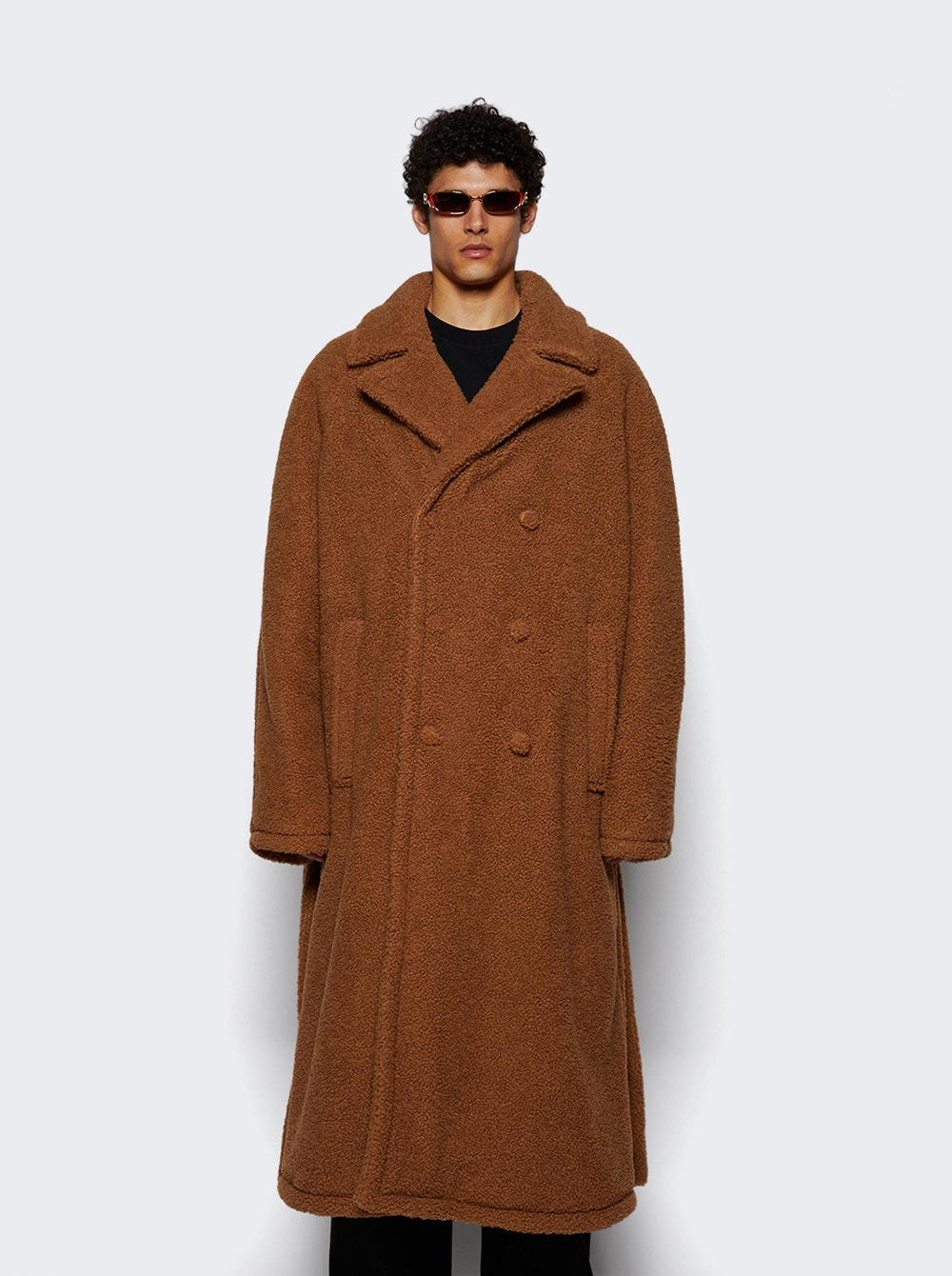 Long Teddy Coat Beige Camel - 2