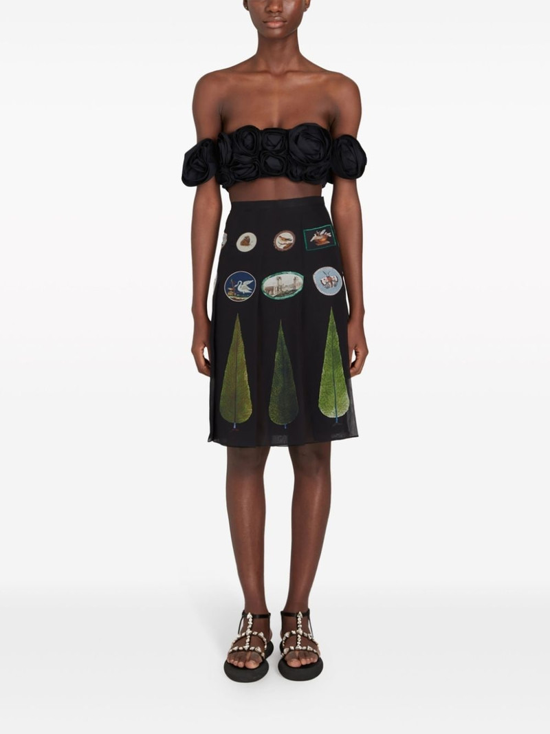 GIAMBATTISTA VALLI rose-embellished cropped top outlook