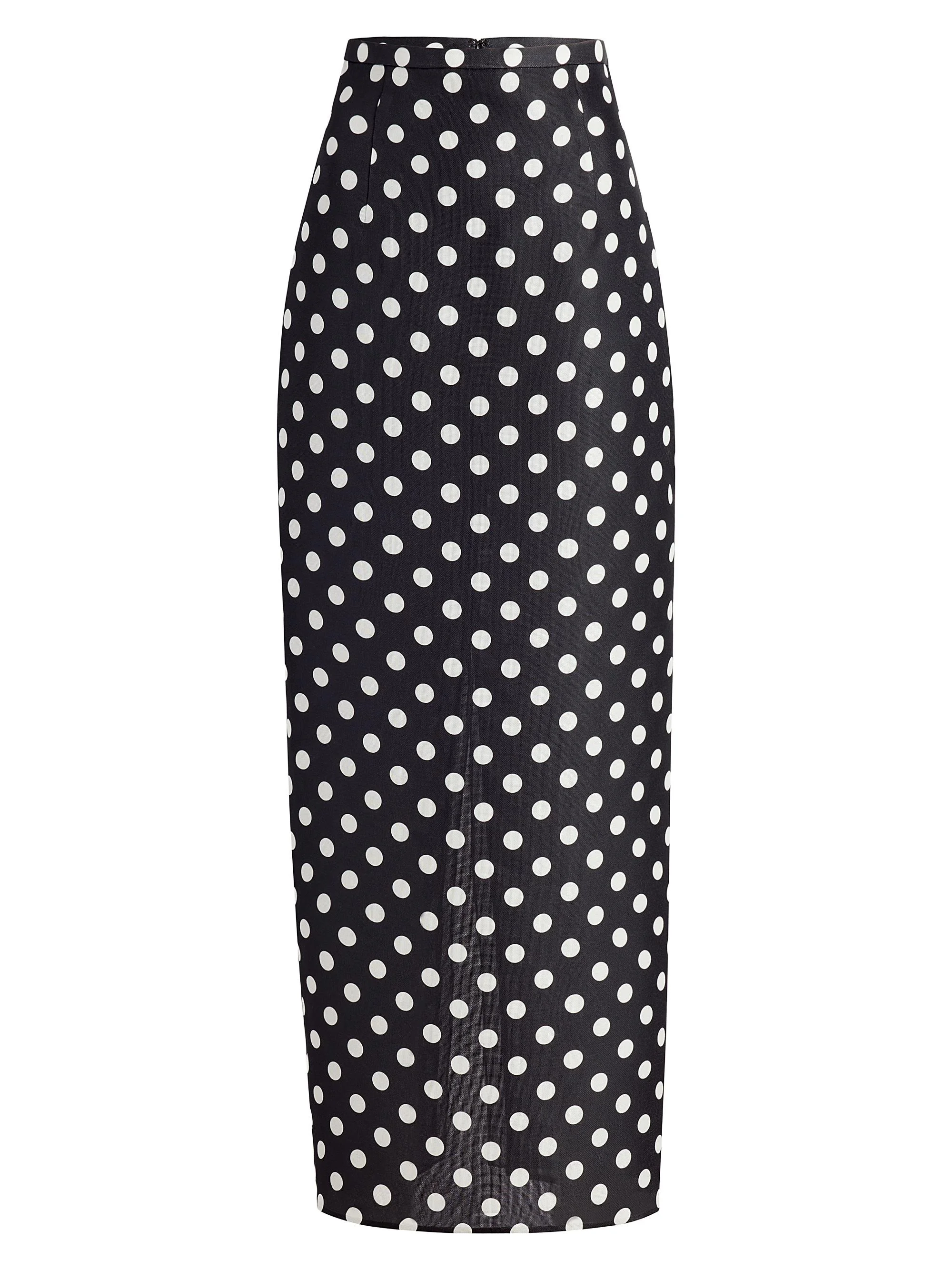 Women's Winton Polka Dot Silk Pencil Skirt - Medium Dot Black - 1