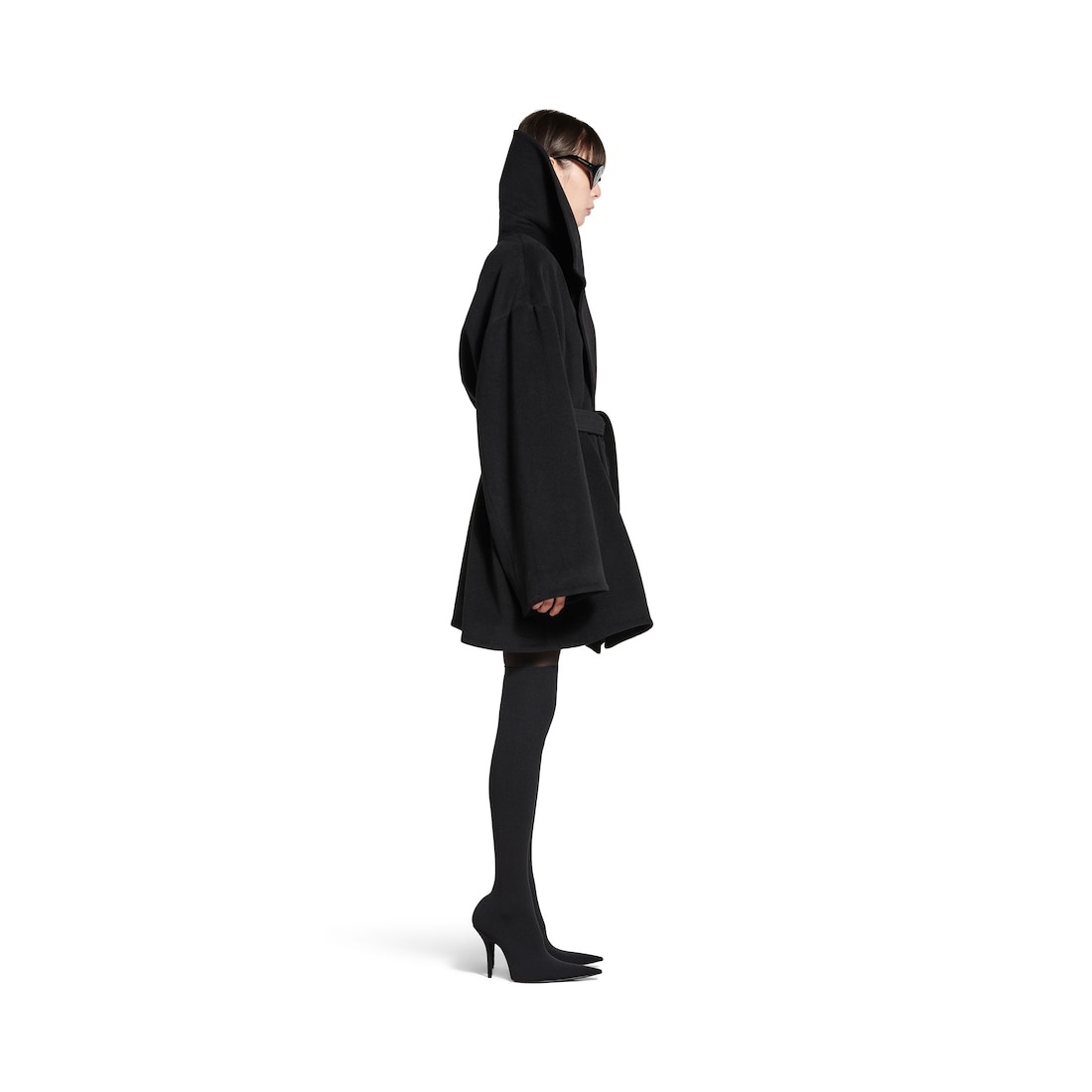 Women's High Collar Jacket in Black - 3