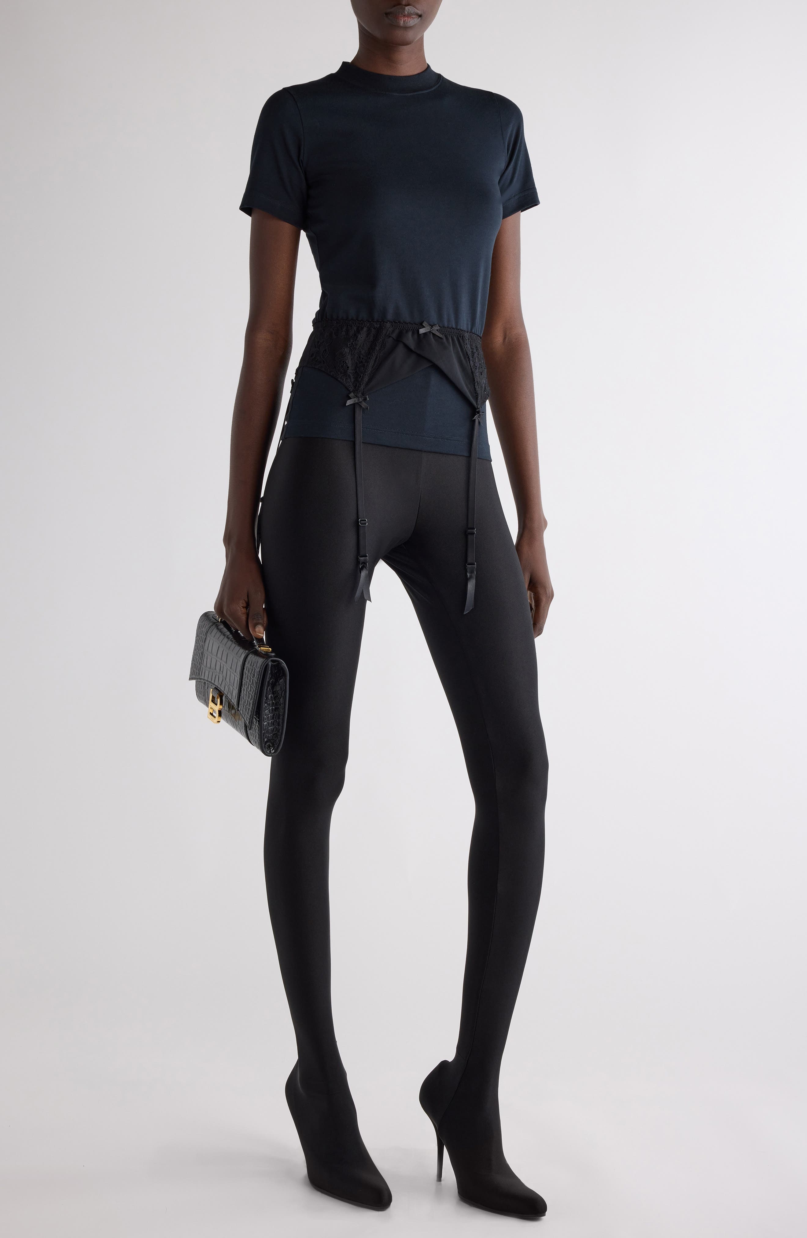 Balenciaga Lingerie T-Shirt in Faded Black at Nordstrom - 2