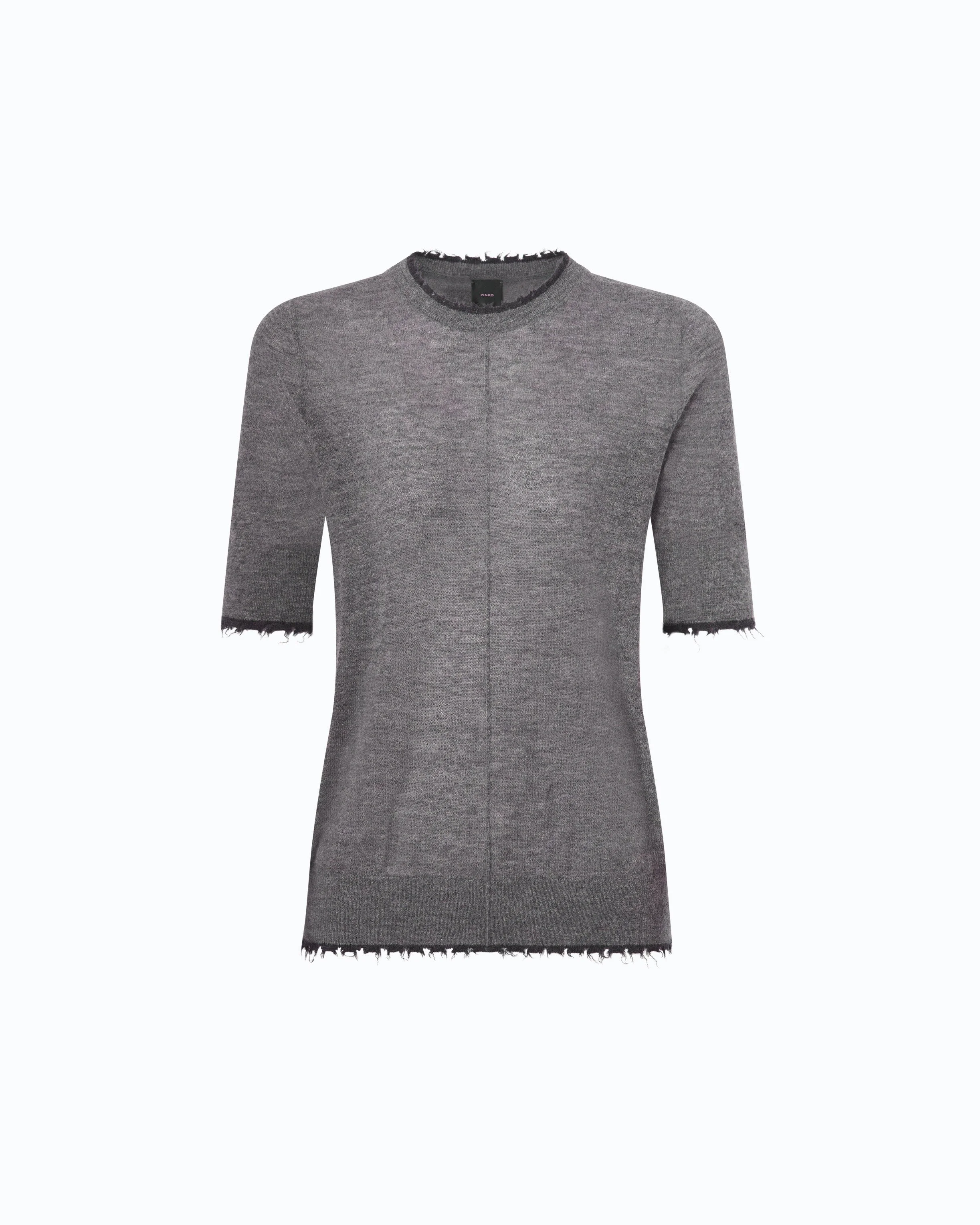 SHORT-SLEEVED T-SHIRT WITH FRAYED EDGES - 1