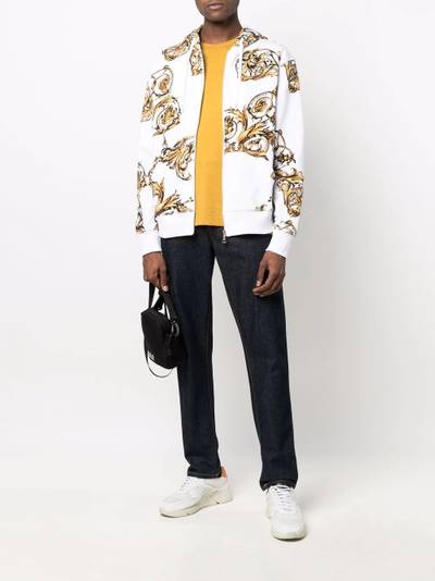 VERSACE JEANS COUTURE baroque-print zip-up hoodie outlook