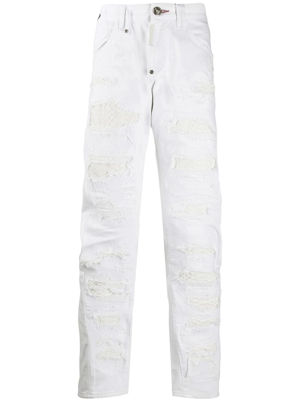 distressed slim-fit jeans - 1