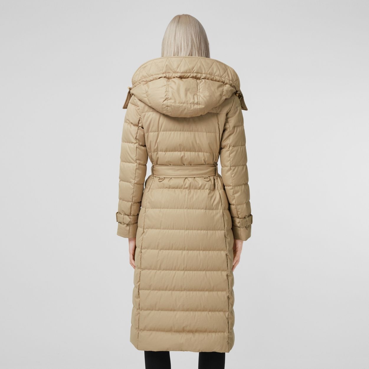 Detachable Hood Cotton Gabardine Puffer Coat - 3