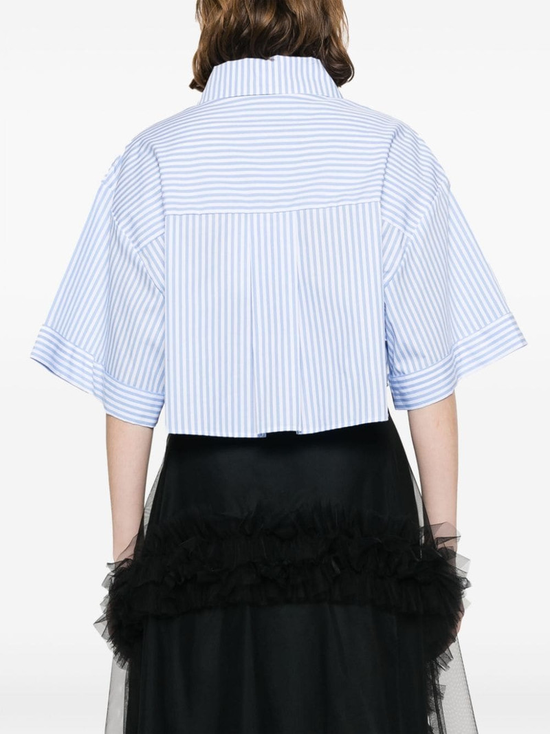 striped cropped organic-cotton shirt 4