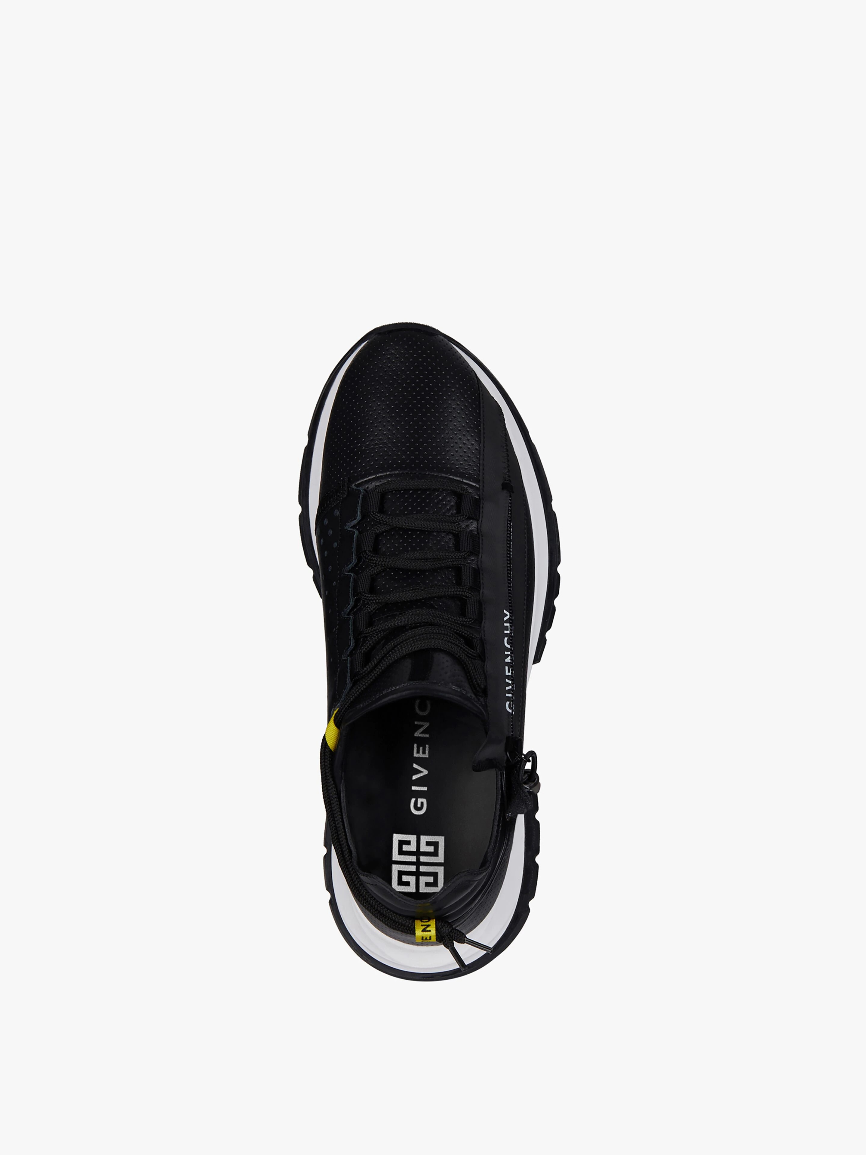 SPECTRE LOW RUNNERS SNEAKERS IN PERFORATED LEATHER WITH ZIP - 4
