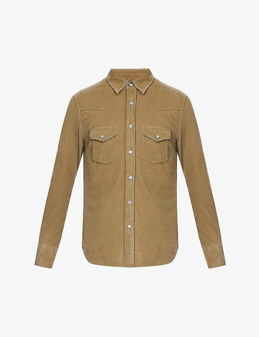 Western pleated-cuff regular-fit cotton-corduroy shirt - 1