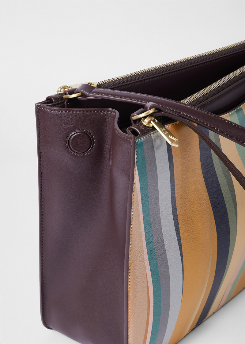 Women's 'Dusky Swirl' Double Zip Tote Bag 4