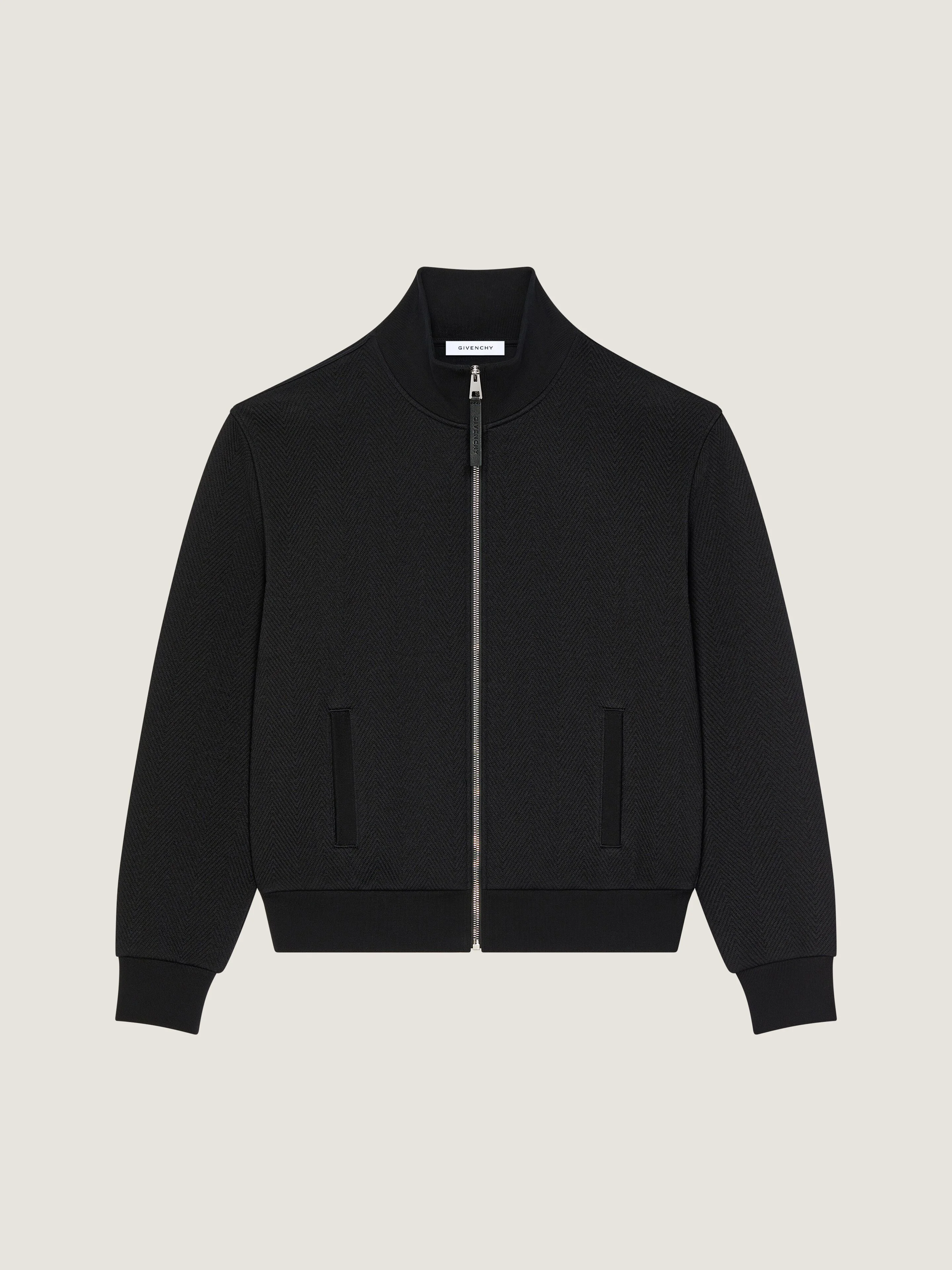 HERRINGBONE SWEATSHIRT WITH GIVENCHY JACQUARD - 1
