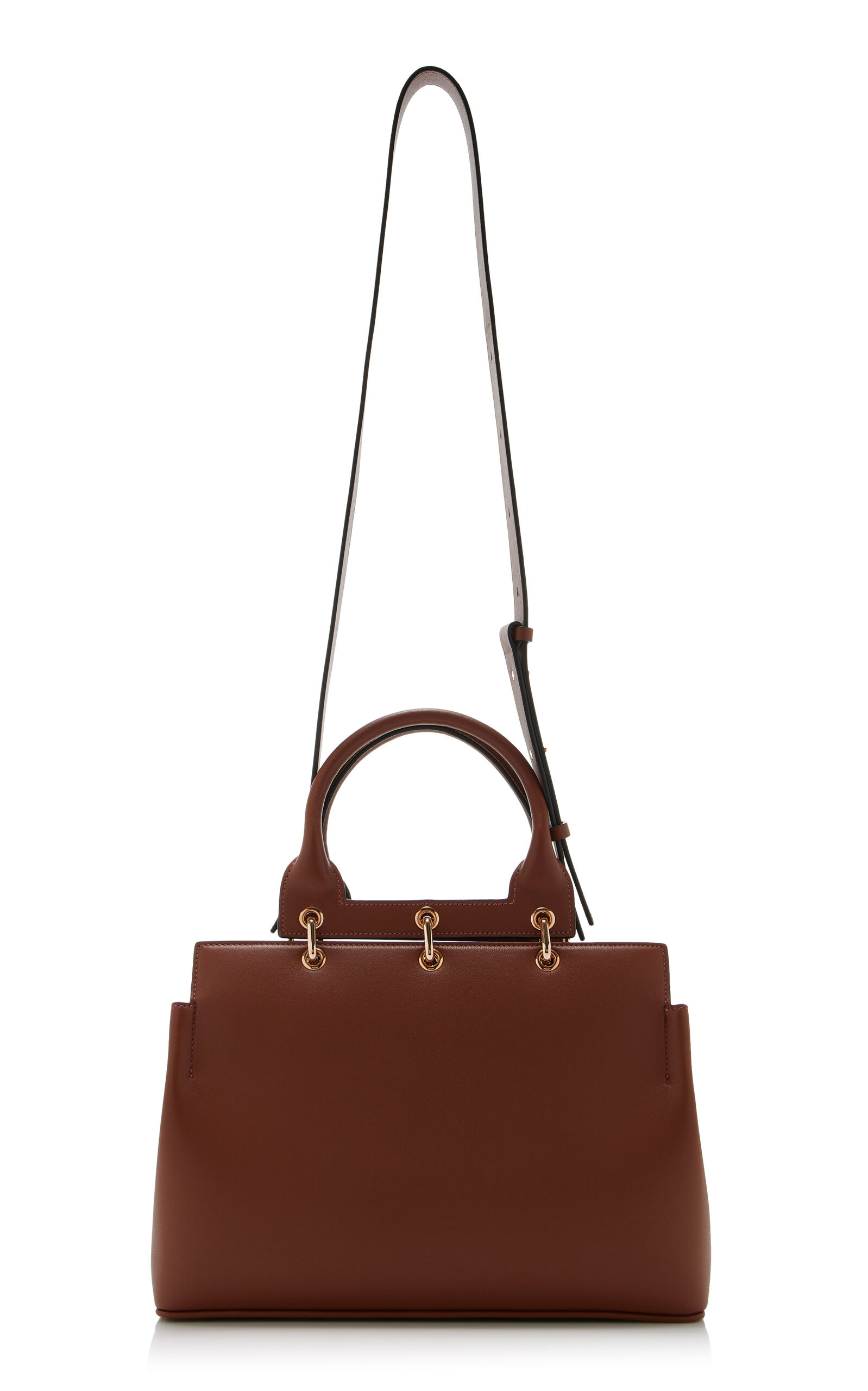 Amethyst Small Leather Tote Bag brown - 3