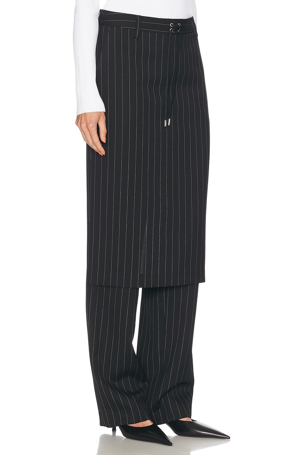 Pinstripe Tailored Pant Skirt - 2