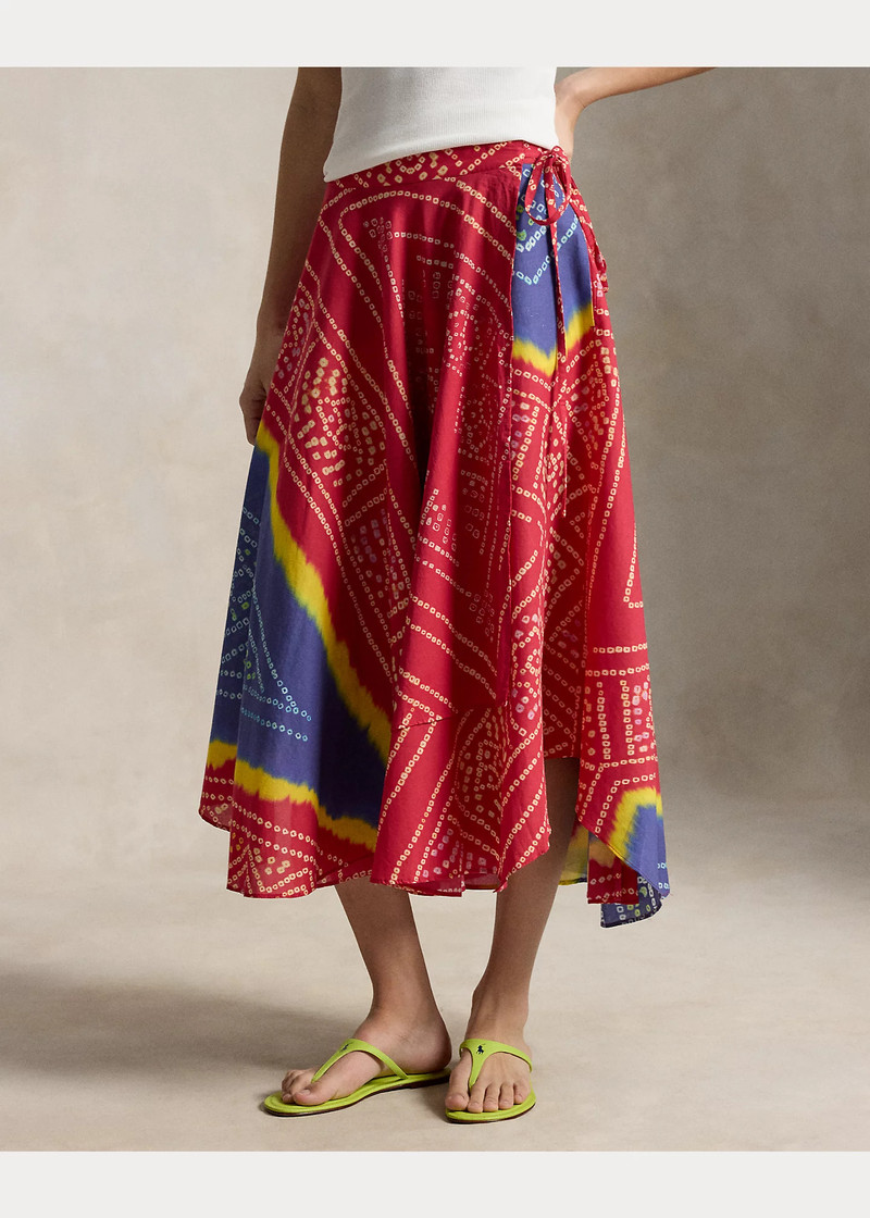 Print Cotton Wrap Skirt 3