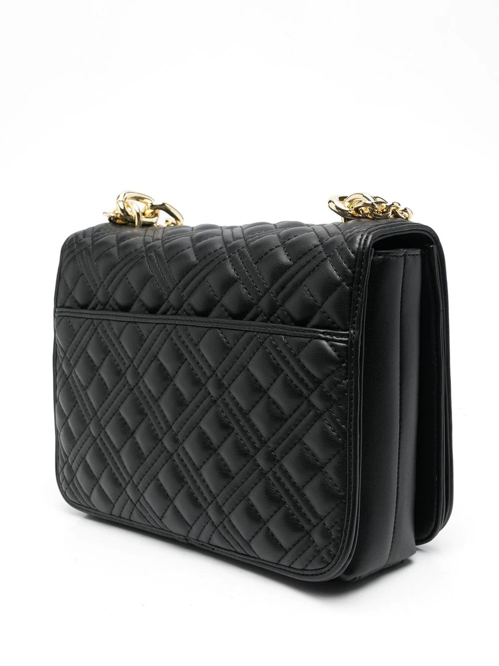 quilted chain-link detail shoulder bag - 3