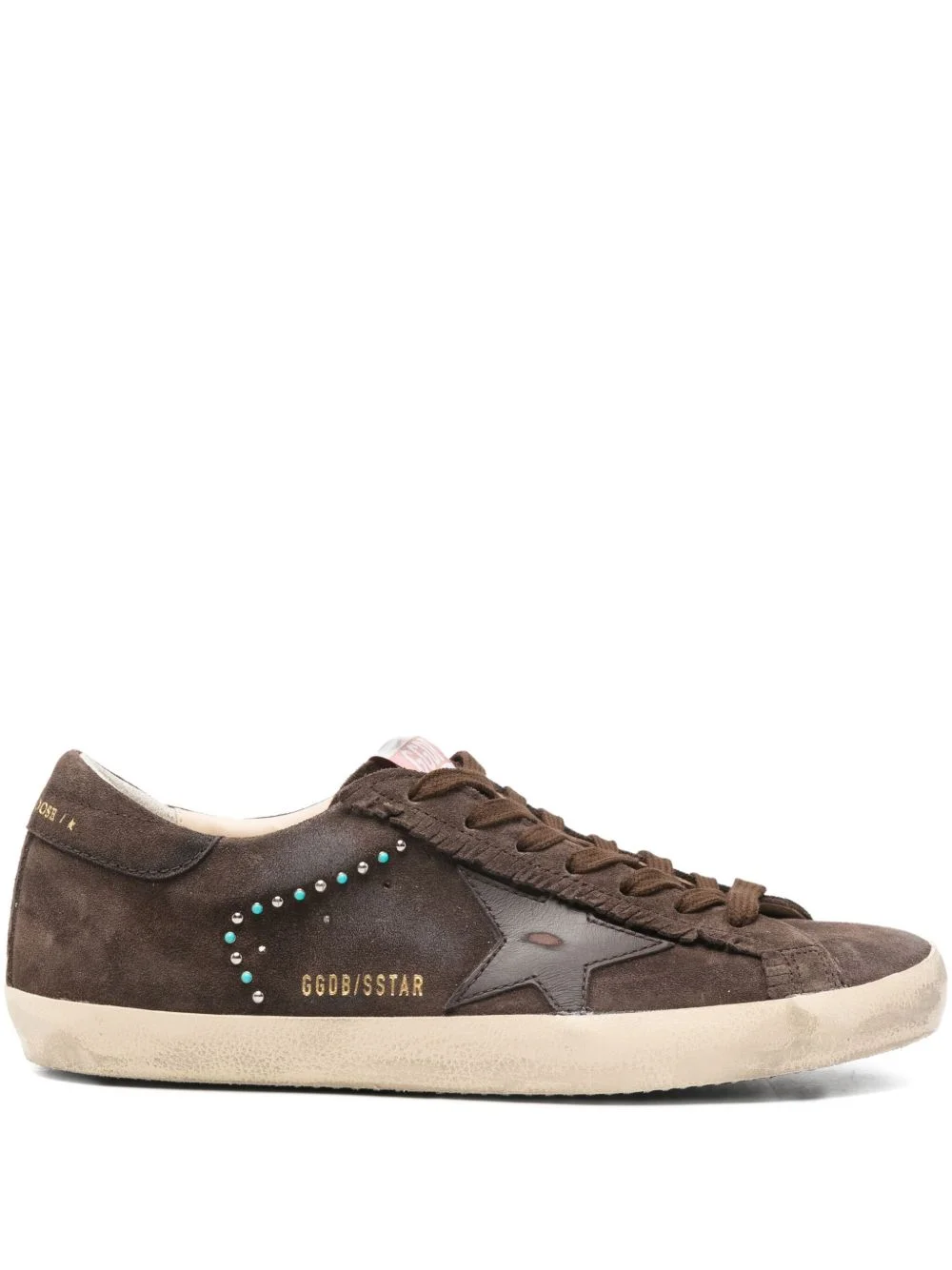 suede studded star sneakers - 1