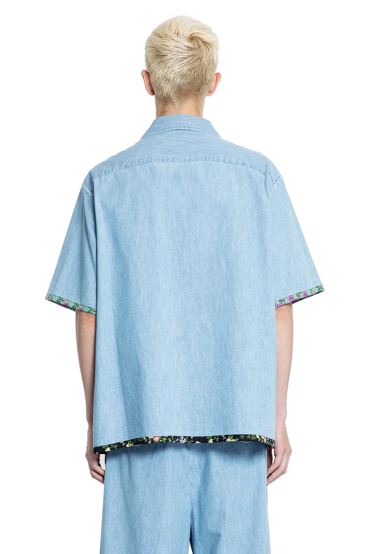 Denim-Bowling-Shirt-With-Floral-Print-Trim - 3