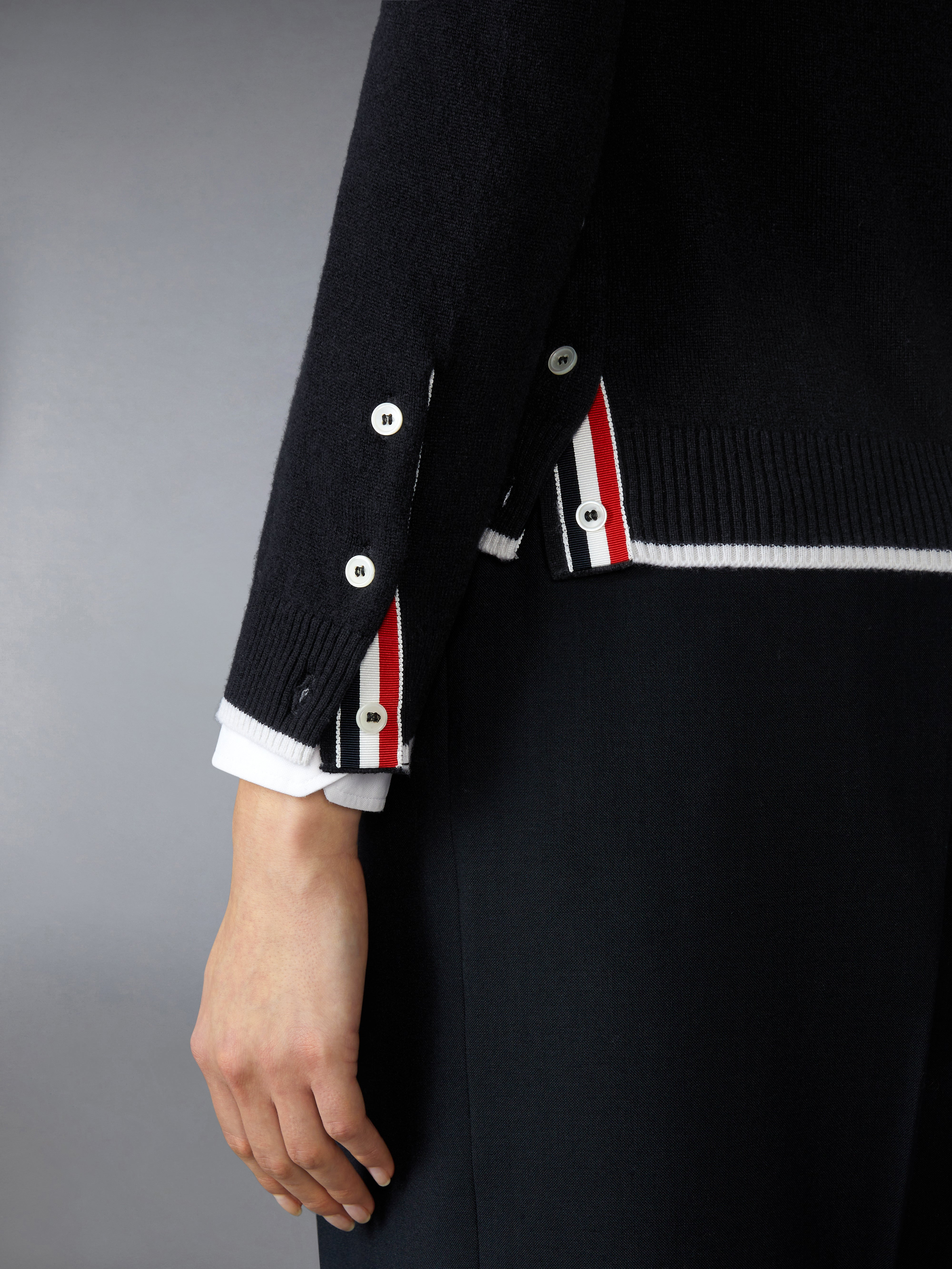 JERSEY STITCH CASHMERE V NECK CARDIGAN - 5