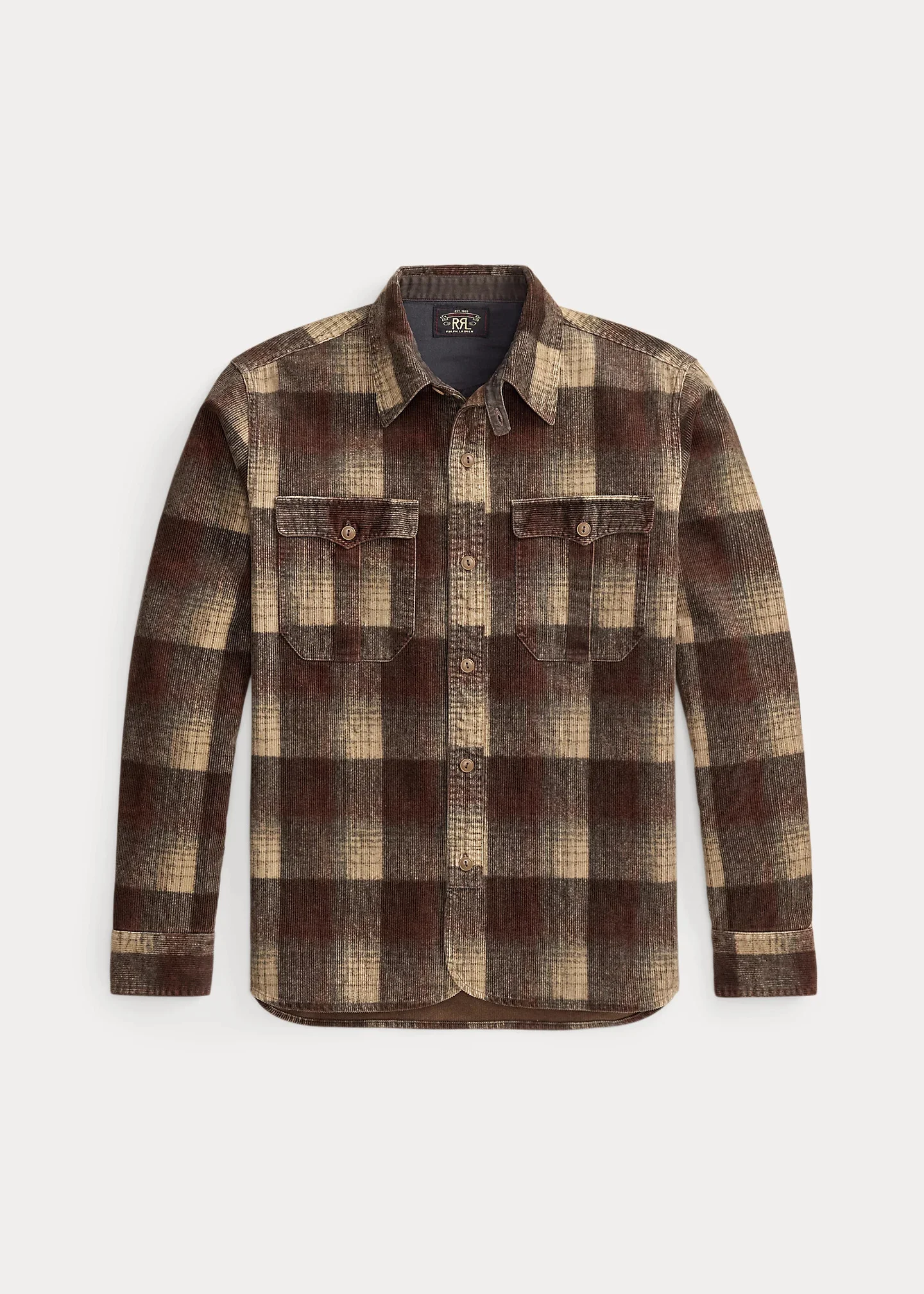 Plaid-Print Corduroy Workshirt - 1
